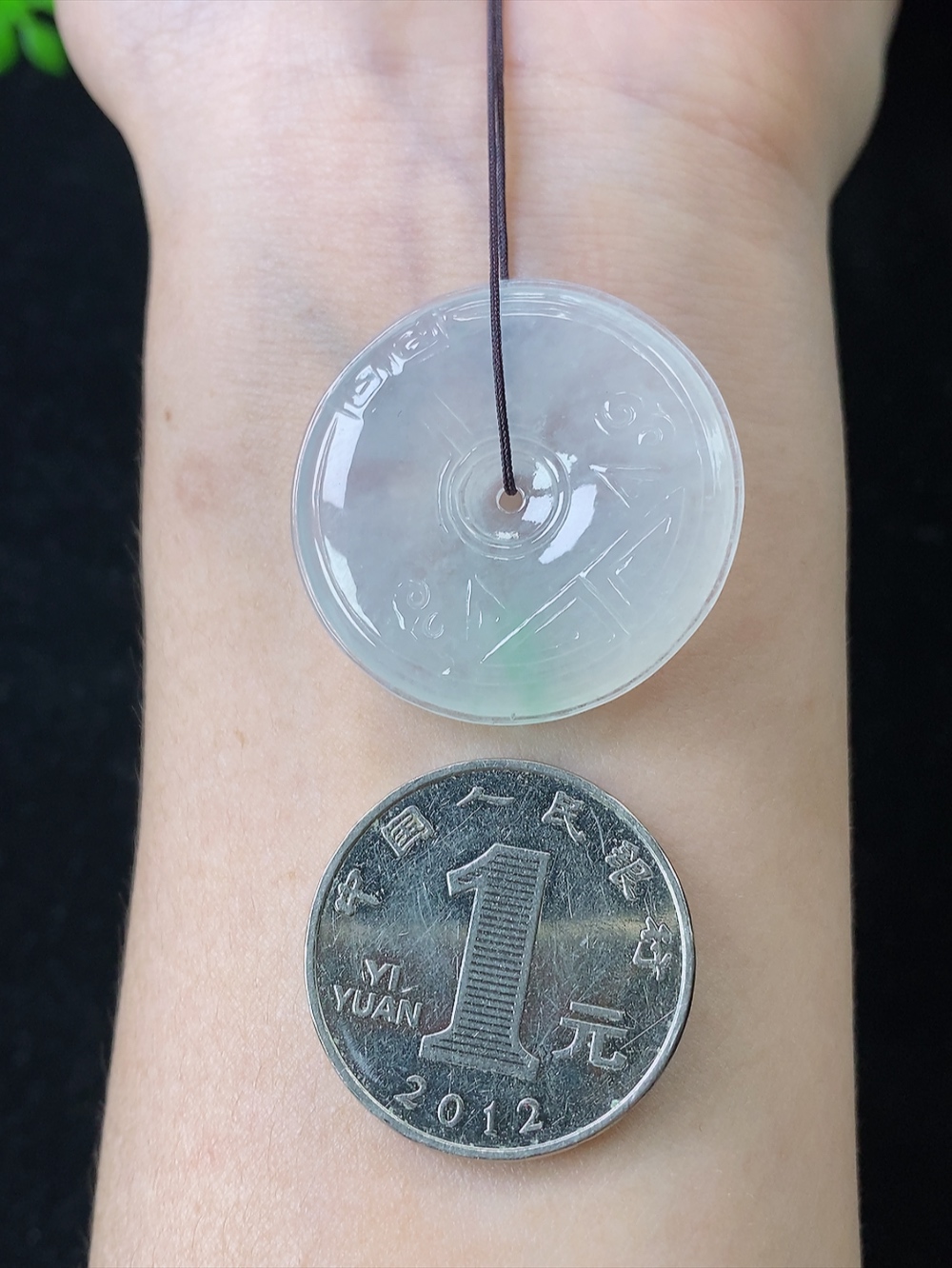 冰飘绿仿古平安扣，无裂，尺寸30.5-5.2mm,828dad