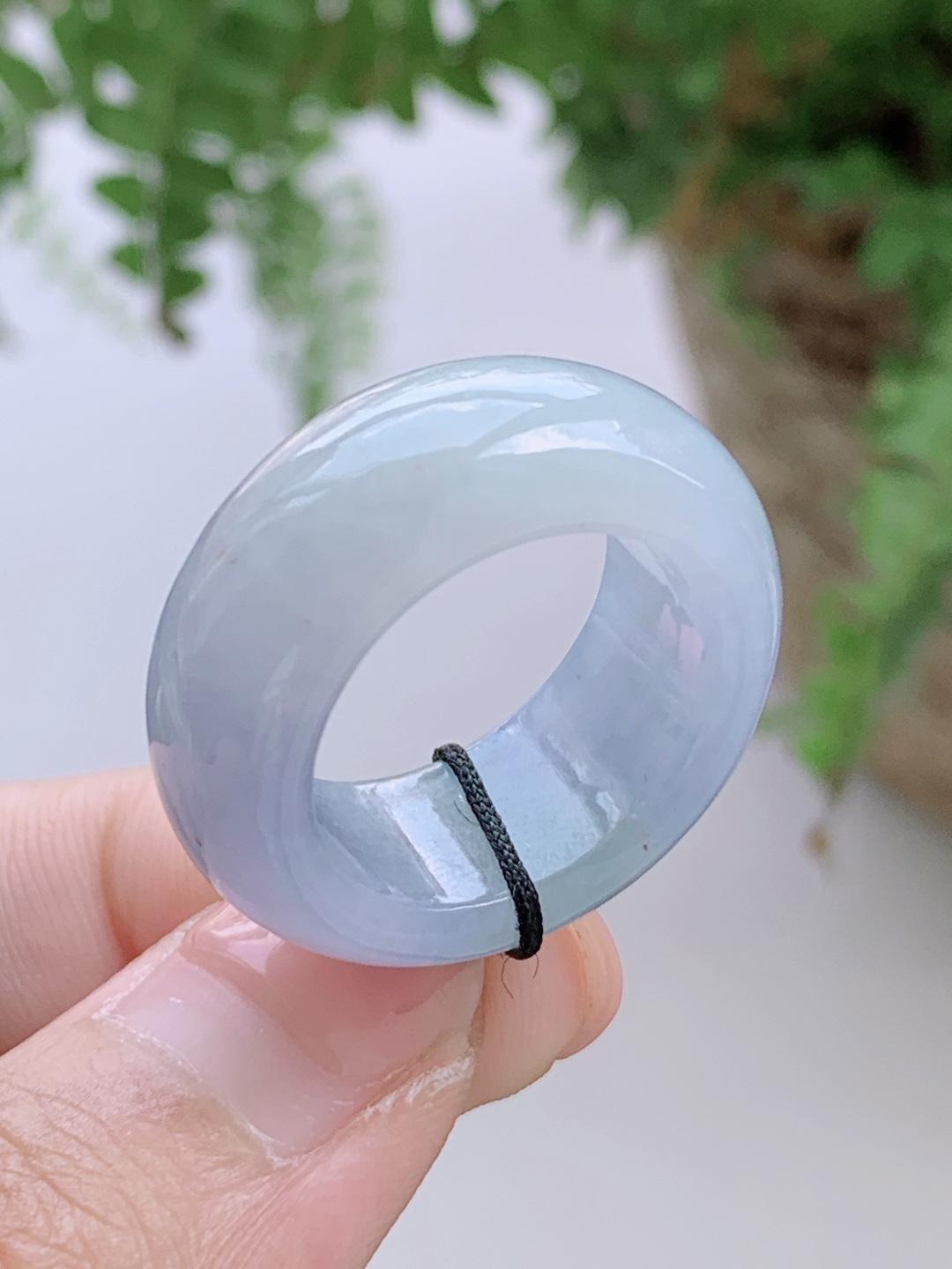 裸石冰紫戒圈指环扳指,说明性比高,尺寸10.7-5.1,圈口16号,重量10.4克