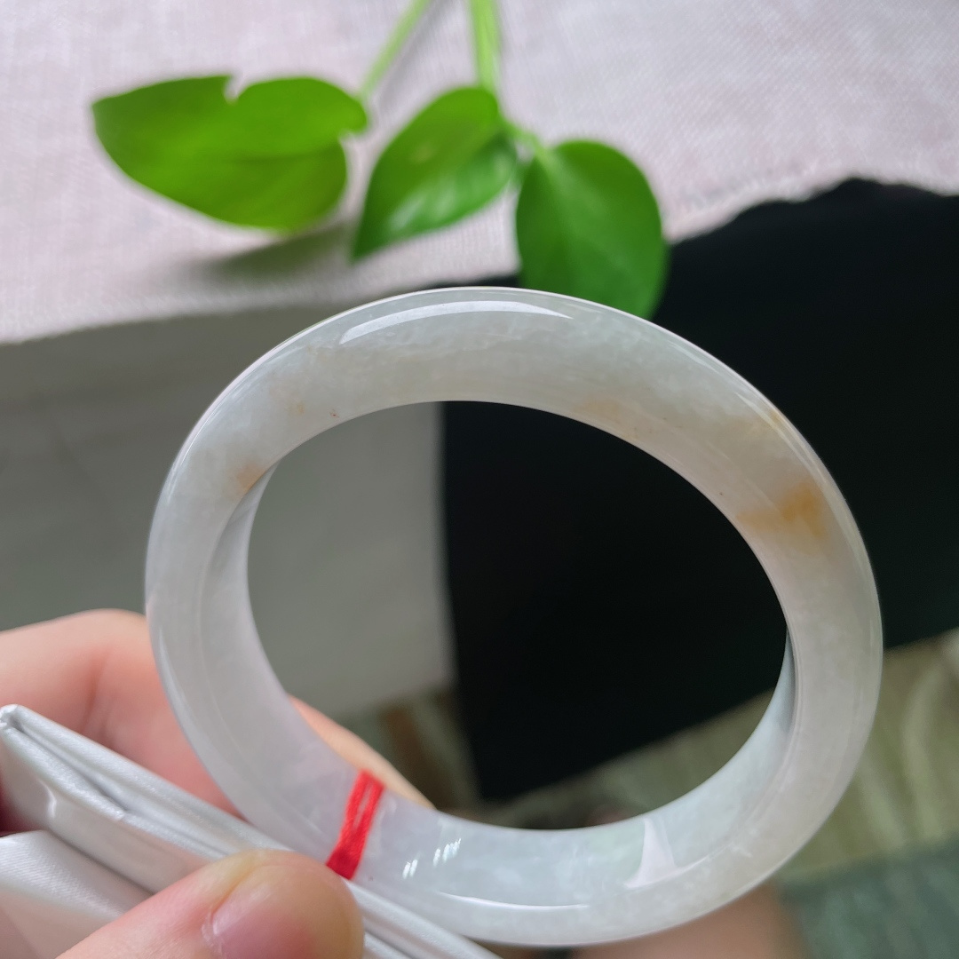 飘红翡正圈，水润细腻，赤霞入镯，富贵天成，皮纹，ss55361a