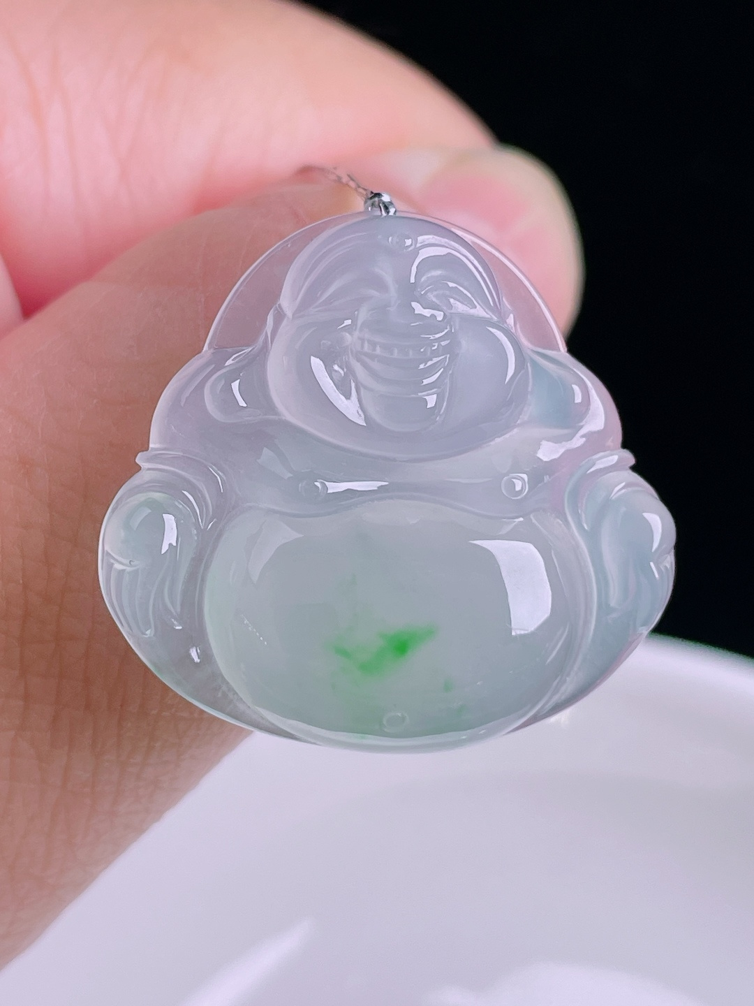 飘绿佛公，老种起光，细底通透，尺寸：26/27.3/6mm0828