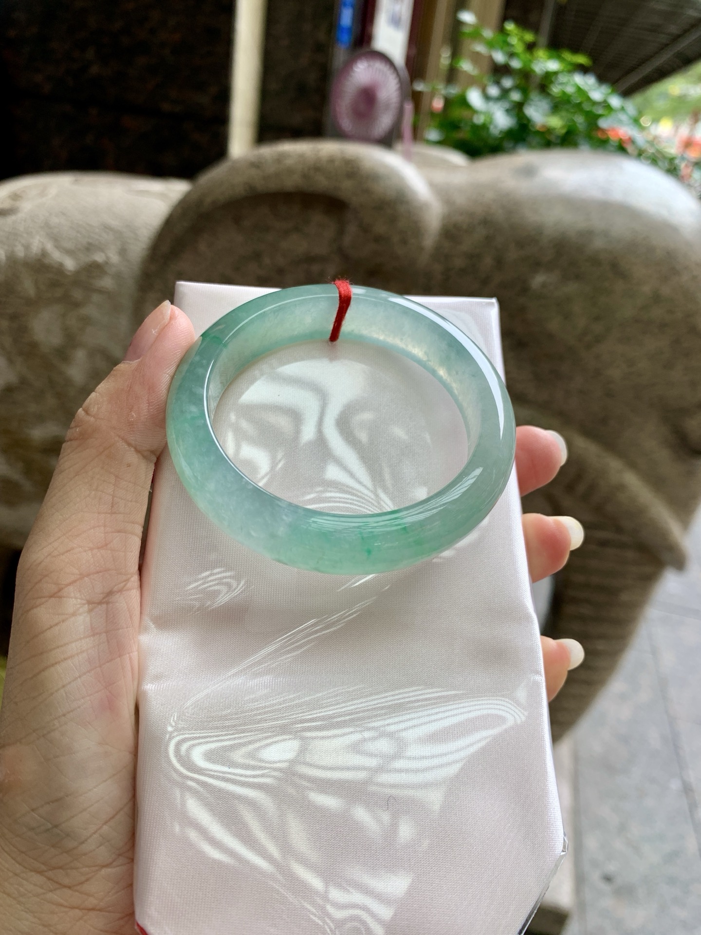 冰飘绿花正圈,0828-N1437,打灯细纹，不影响