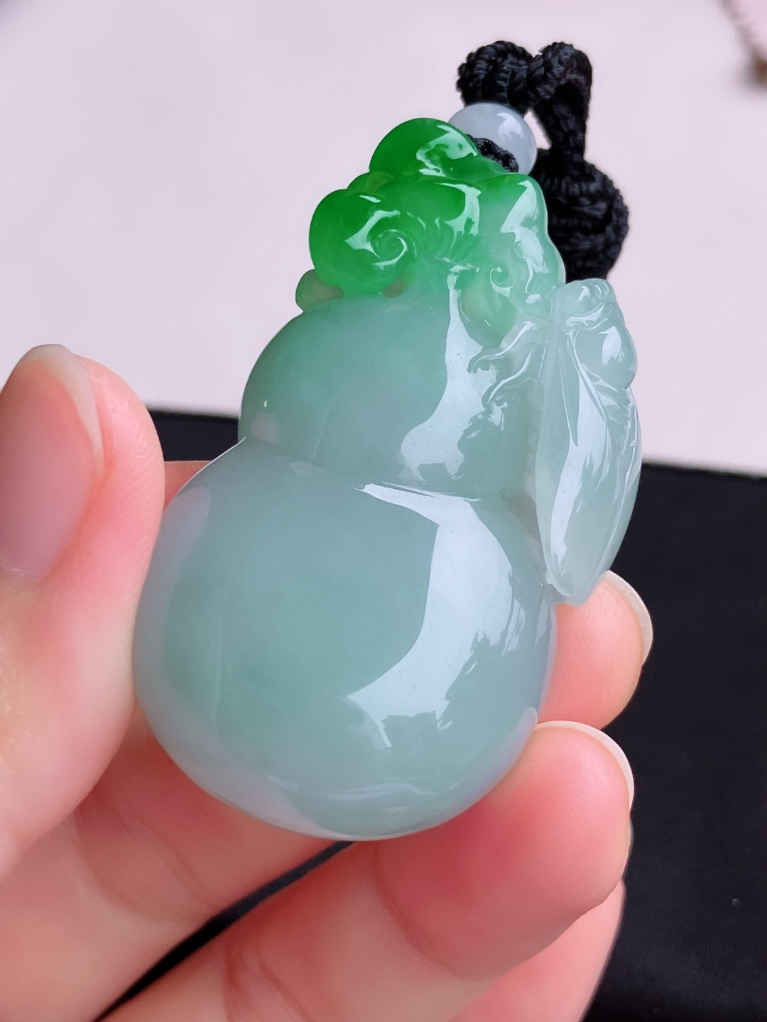 冰飘绿大葫芦，饱满大气，尺寸53/29.6/11.6/自然光实拍