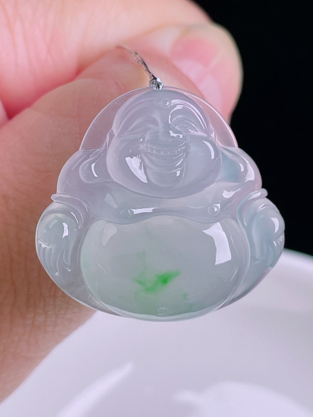 飘绿佛公，老种起光，细底通透，尺寸：26/27.3/6mm0828