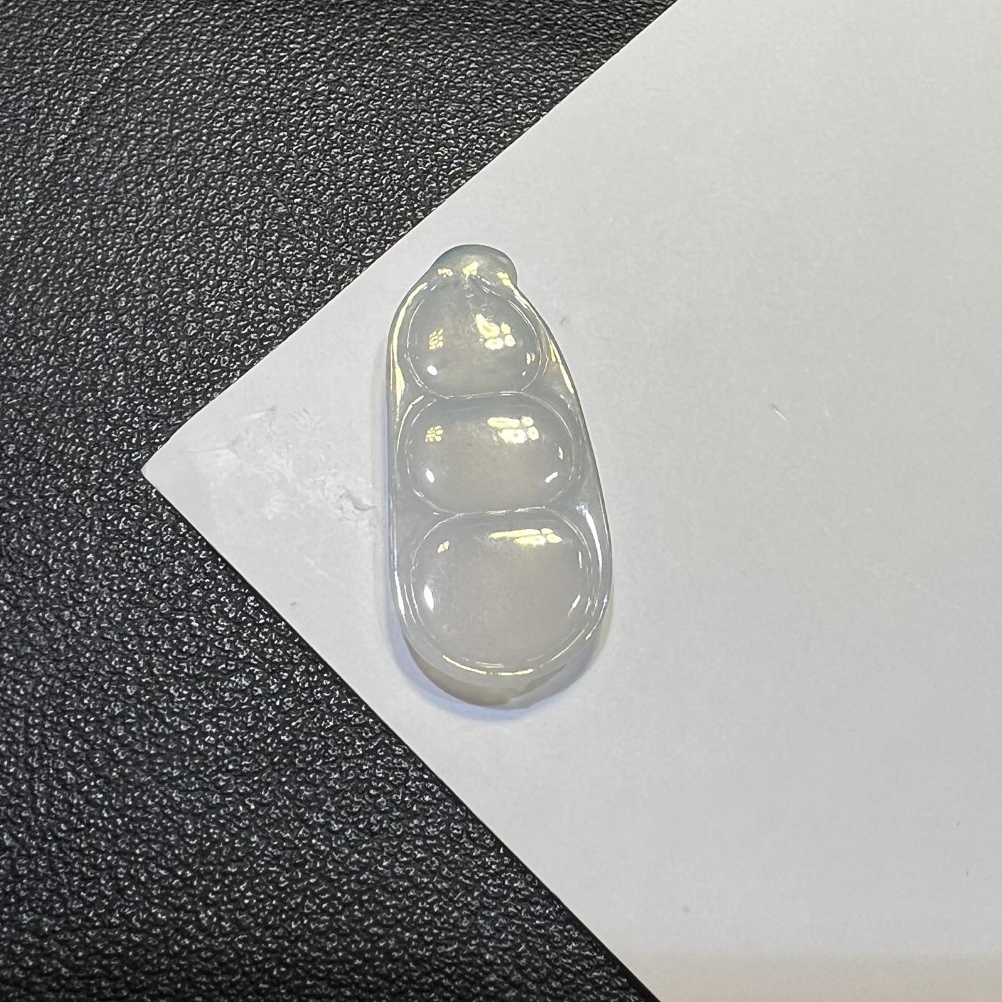 冰种飘点蓝花翡翠豆子吊坠裸石挂件福豆天然A货