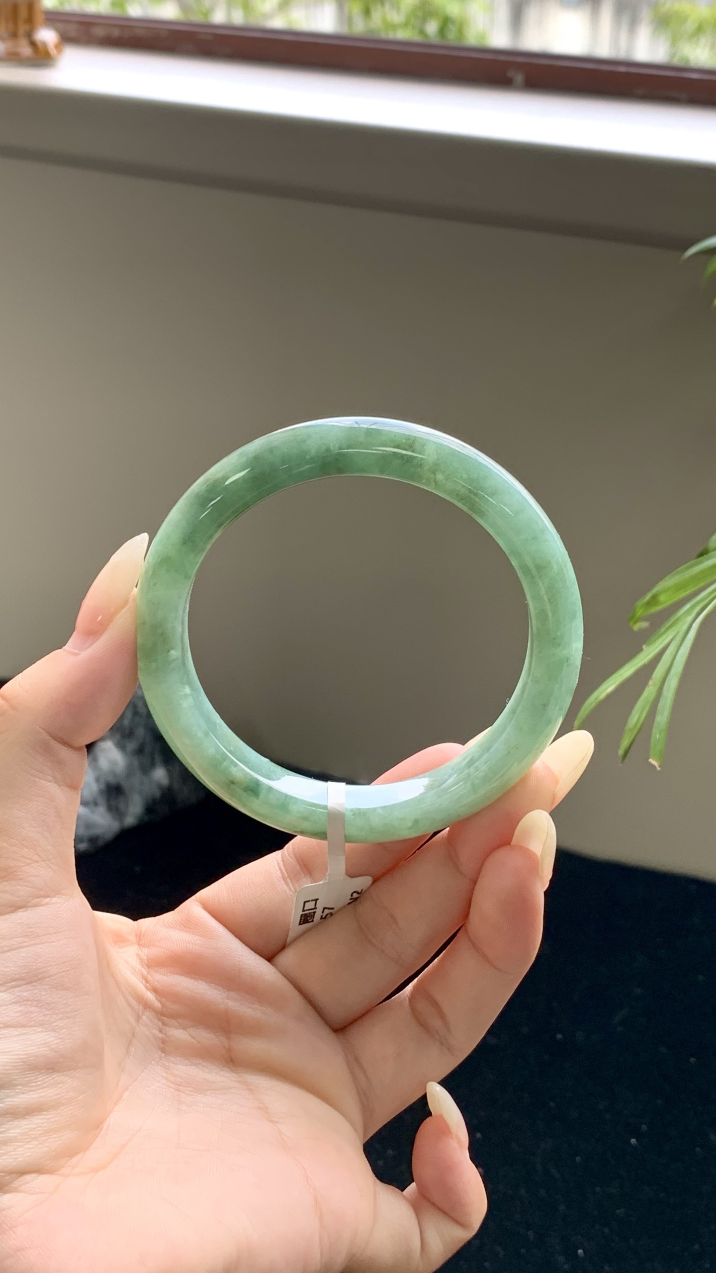 湖水绿飘花正圈成品 HYY-4177 尺寸：57-10.5-8