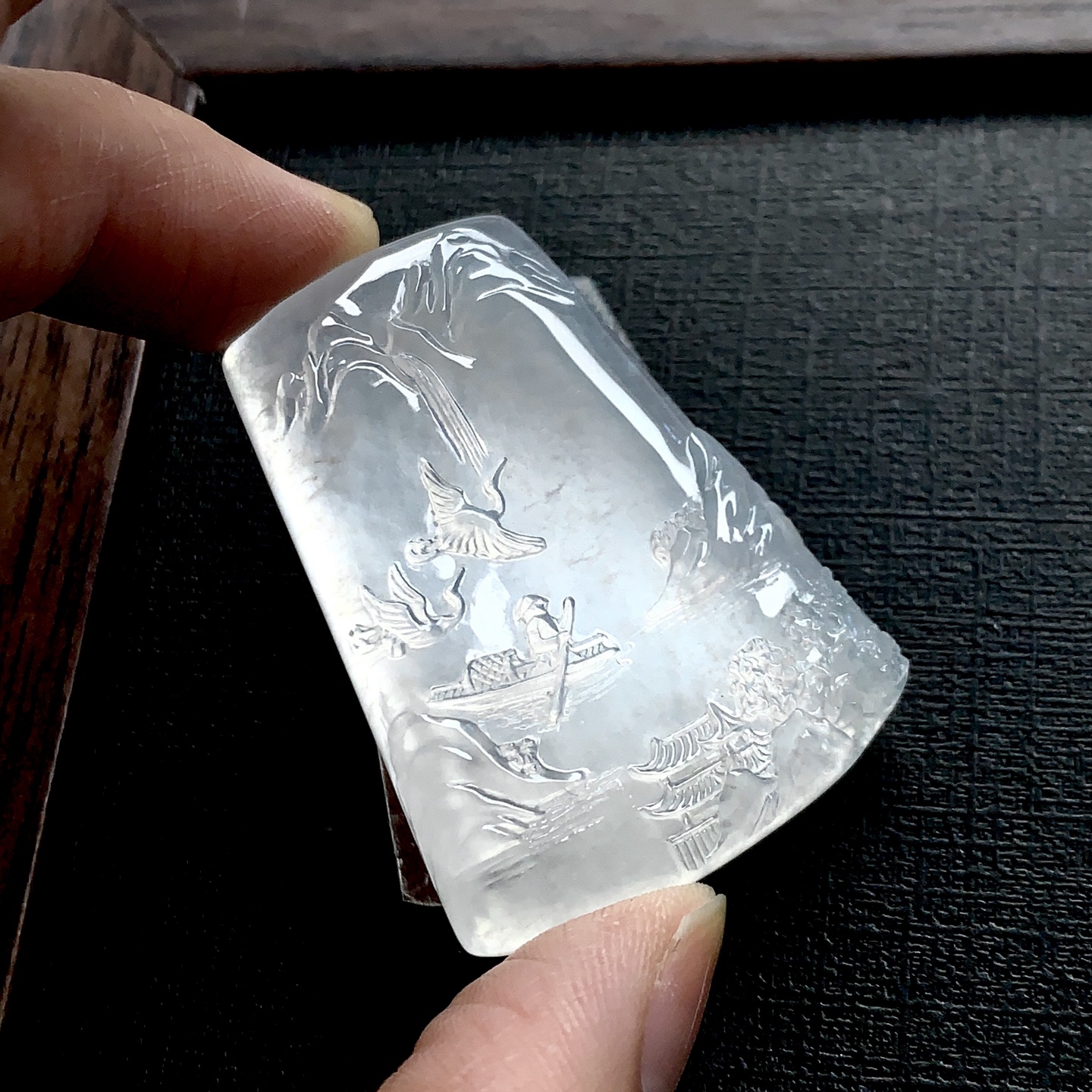 ️ 冰种山水牌，尺寸：45.4×33.8×5.2