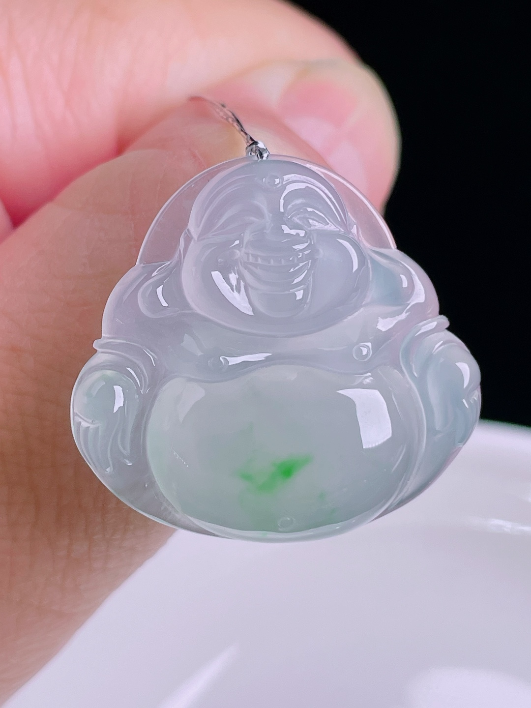飘绿佛公，老种起光，细底通透，尺寸：26/27.3/6mm0828