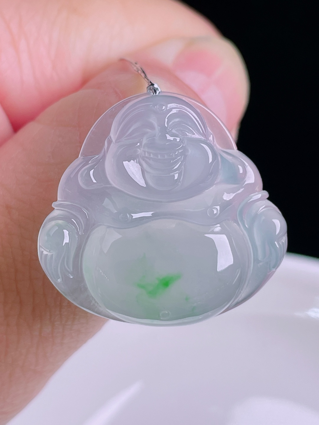 飘绿佛公，老种起光，细底通透，尺寸：26/27.3/6mm0828