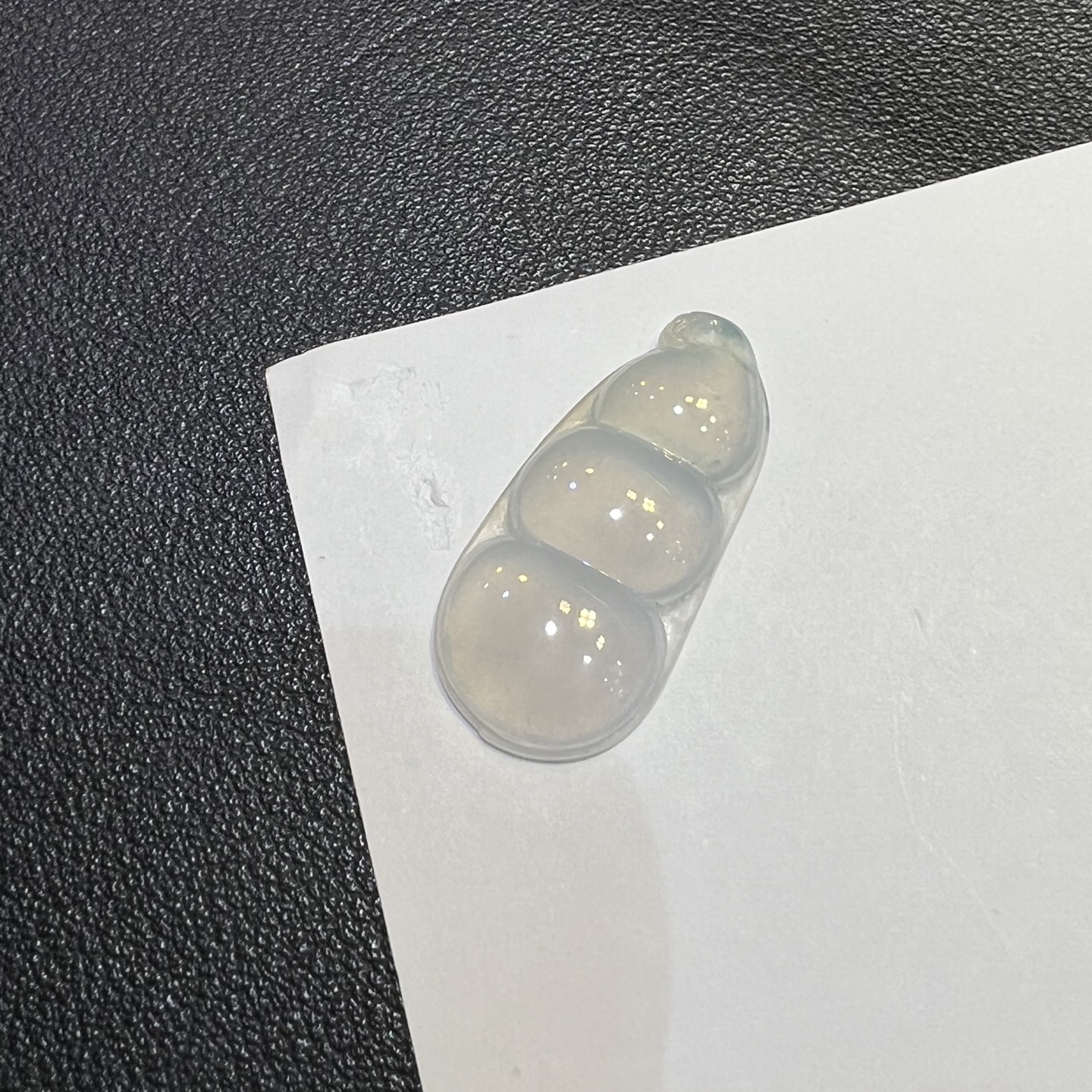 冰种飘点蓝花翡翠豆子吊坠裸石挂件福豆天然A货