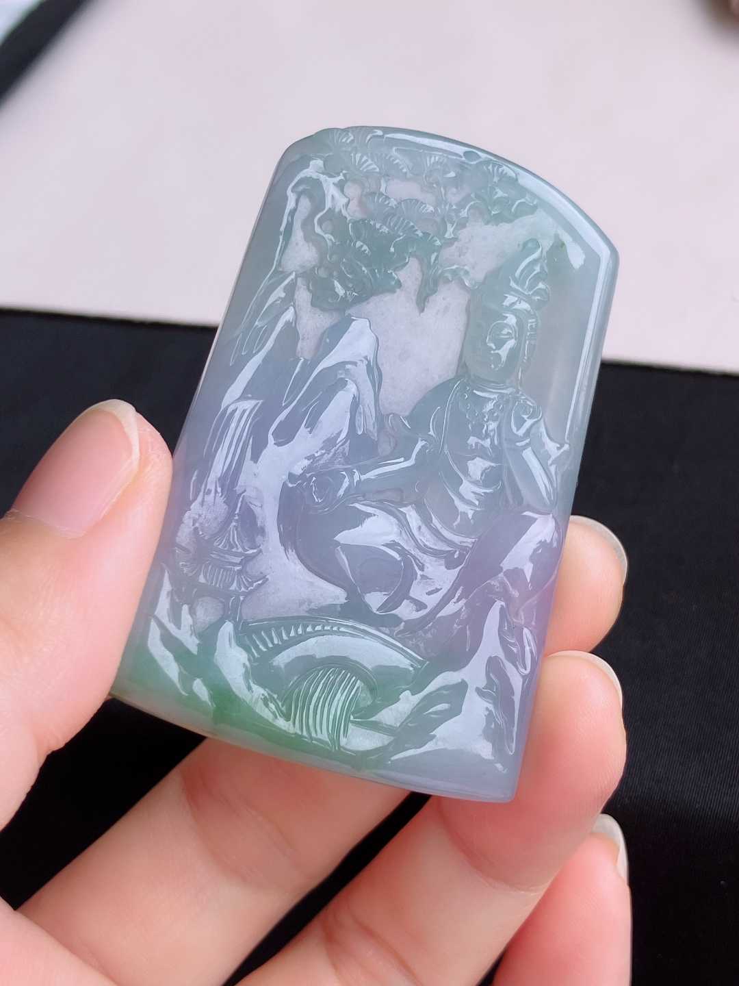 ️双彩观音，晶莹剔透，尺寸60.8/39.6/5.2/自然光实拍
