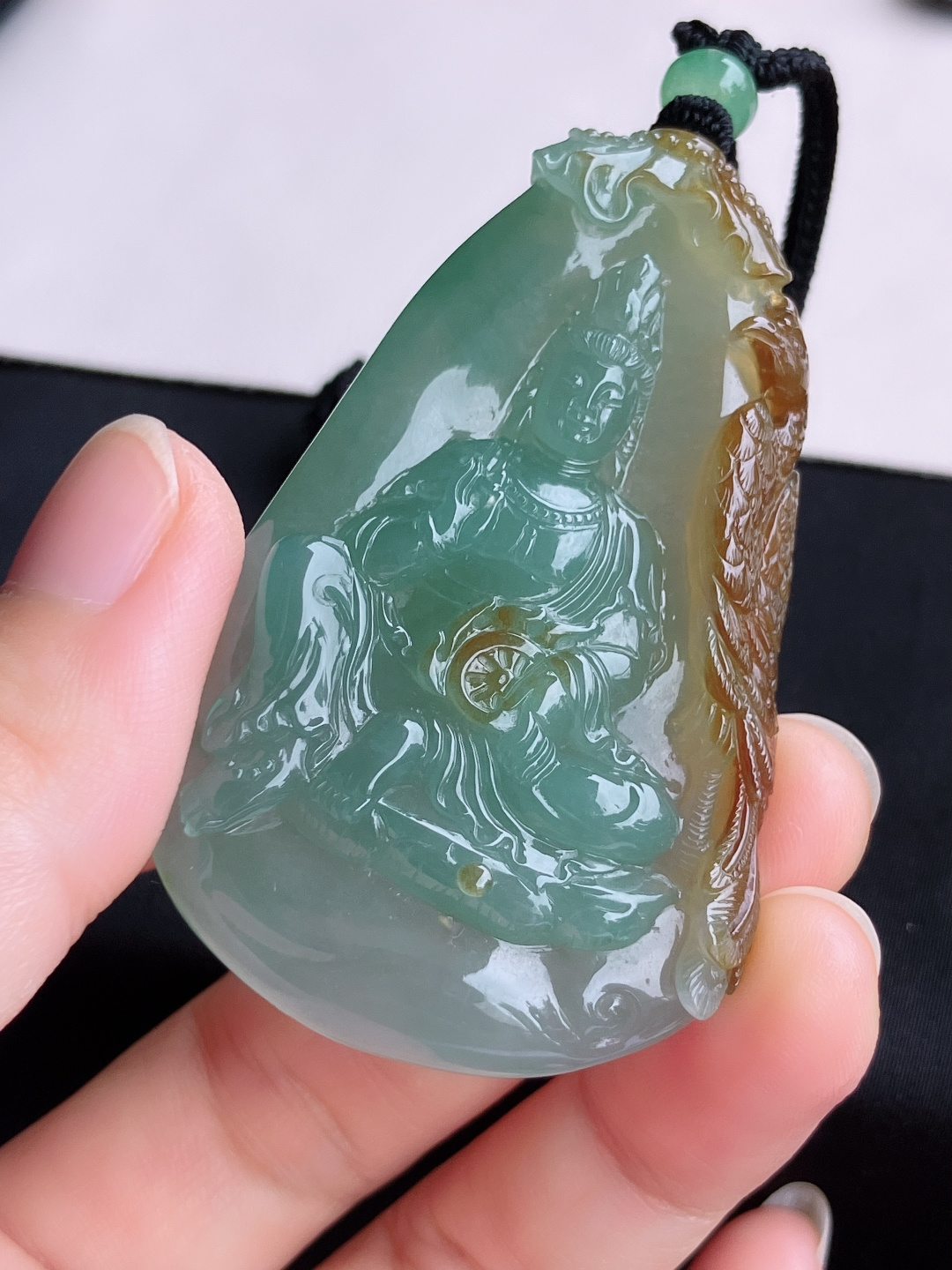 双彩凤凰观音，晶莹剔透，特色，尺寸64/40/8.8/自然光实拍
