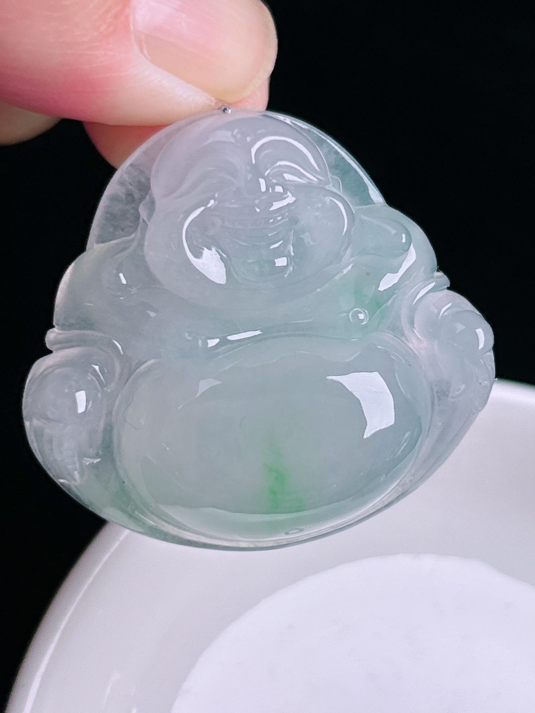 飘绿大佛公，老种起光，细底通透，尺寸：38.7/42.4/10.6mm0828