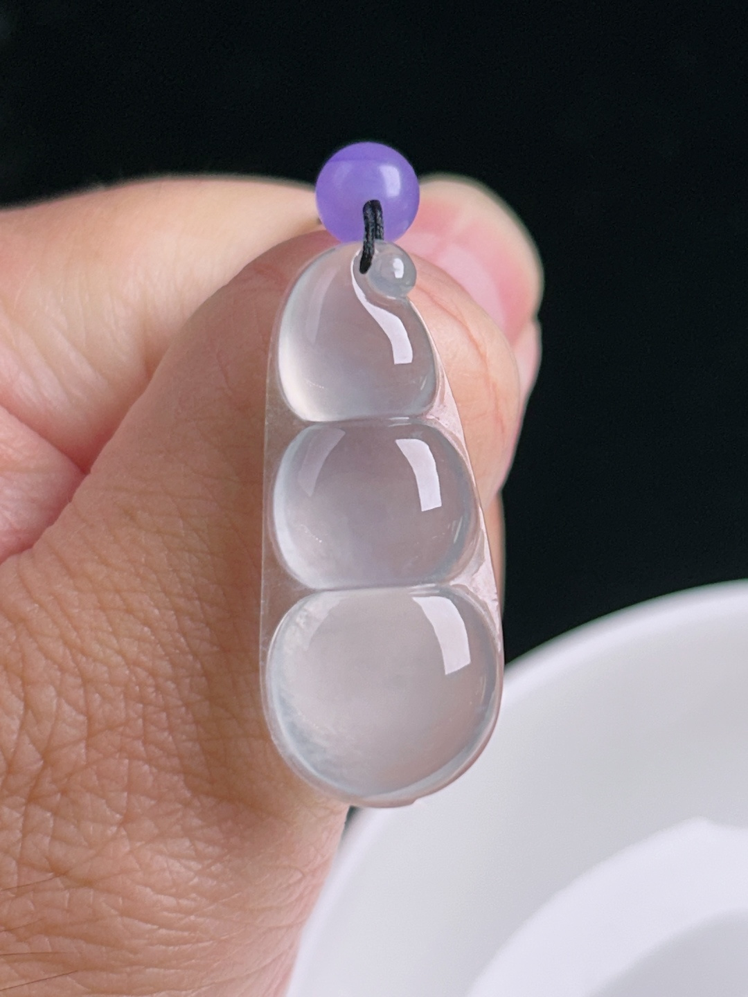 高冰豆子福豆，老种起光，细底通透，尺寸：33.7/14.6/4.8mm0828