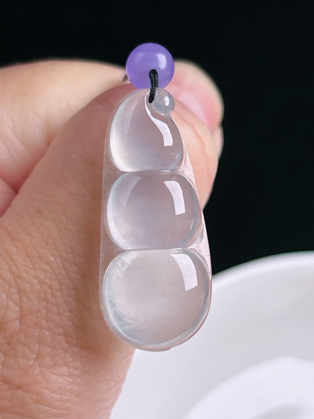 高冰豆子福豆，老种起光，细底通透，尺寸：33.7/14.6/4.8mm0828