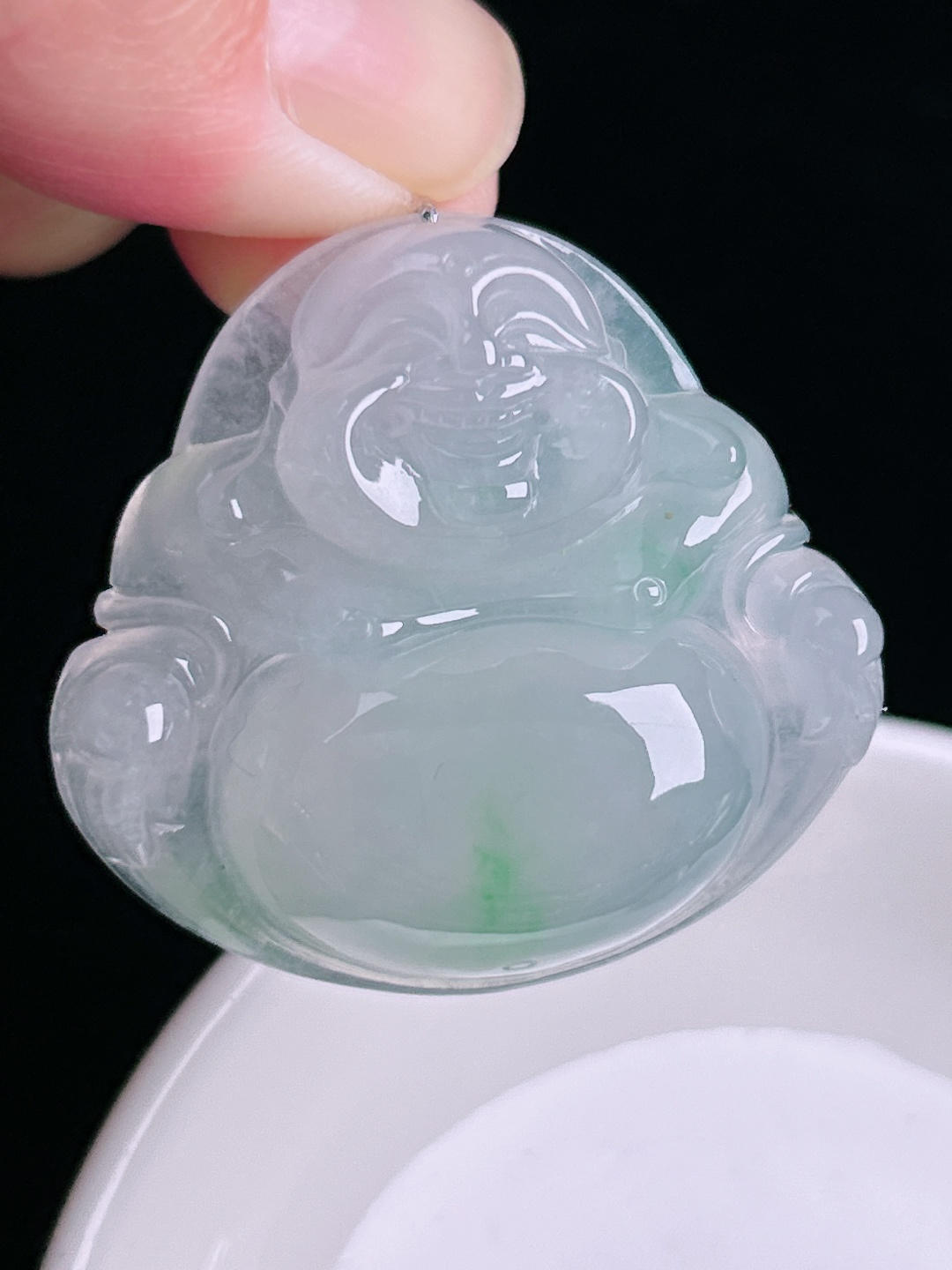 飘绿大佛公，老种起光，细底通透，尺寸：38.7/42.4/10.6mm0828