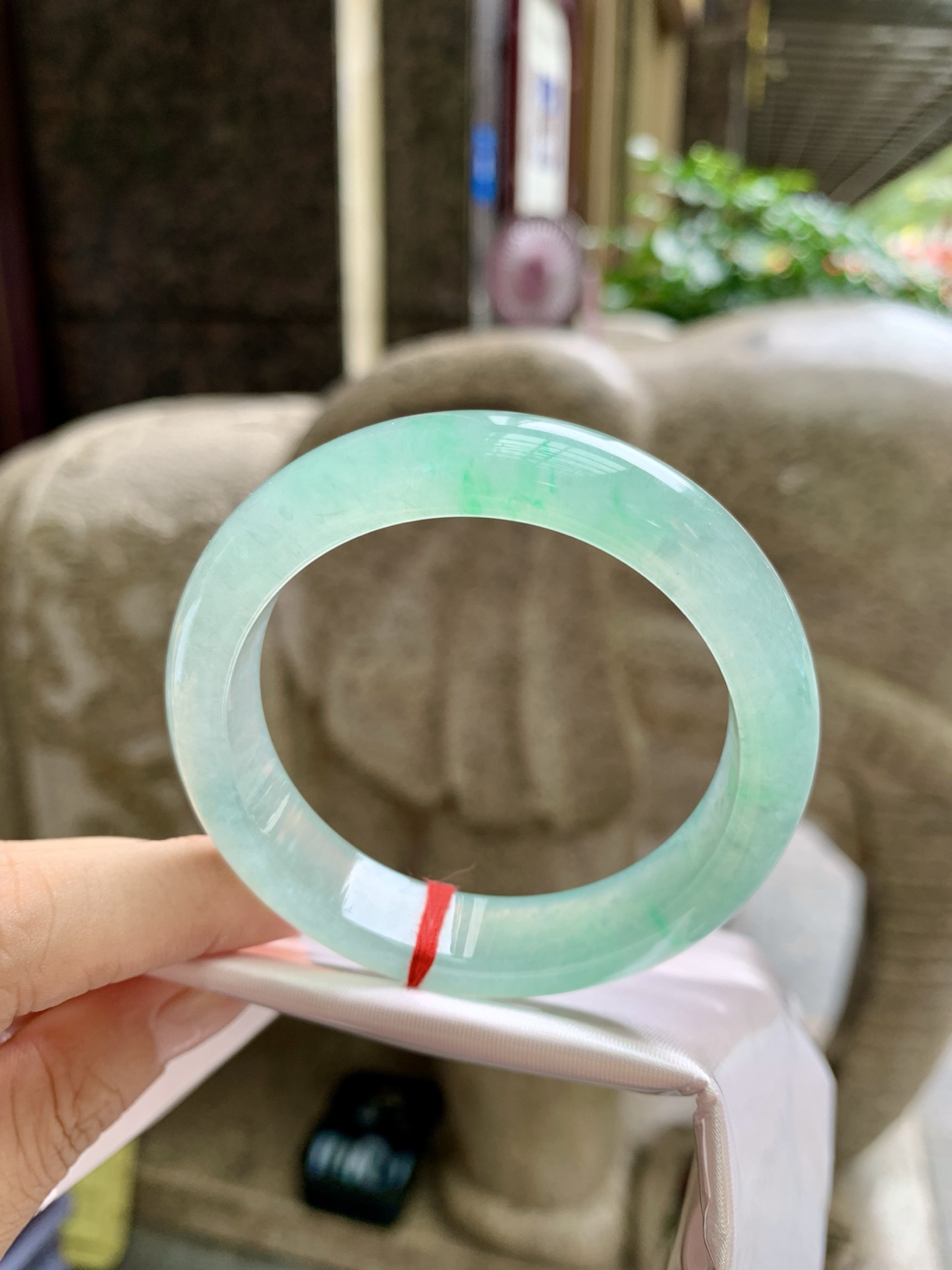 冰飘绿花正圈,0828-N1437,打灯细纹，不影响