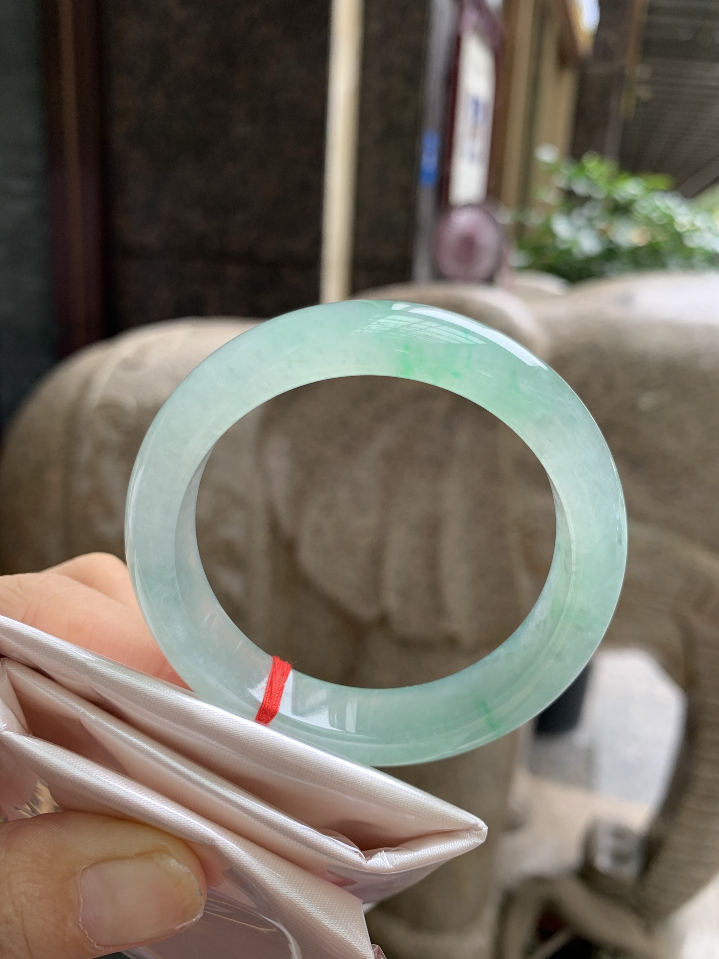 冰飘绿花正圈,0828-N1437,打灯细纹，不影响