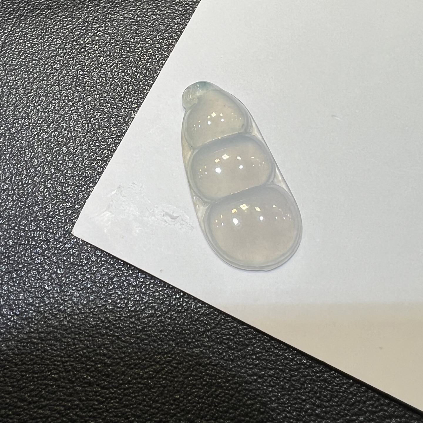 冰种飘点蓝花翡翠豆子吊坠裸石挂件福豆天然A货