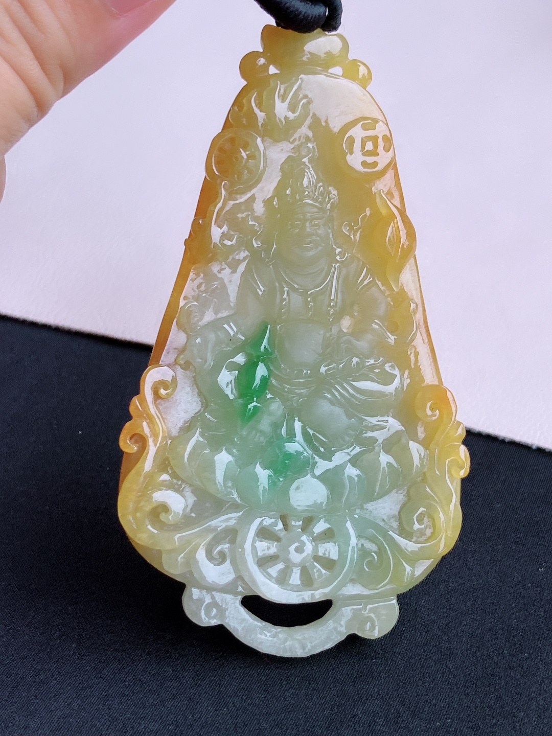 三彩黄财神，特色，尺寸73.8/43/7.8/自然光实拍