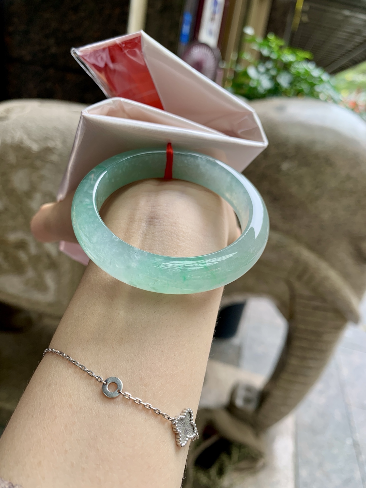 冰飘绿花正圈,0828-N1437,打灯细纹，不影响