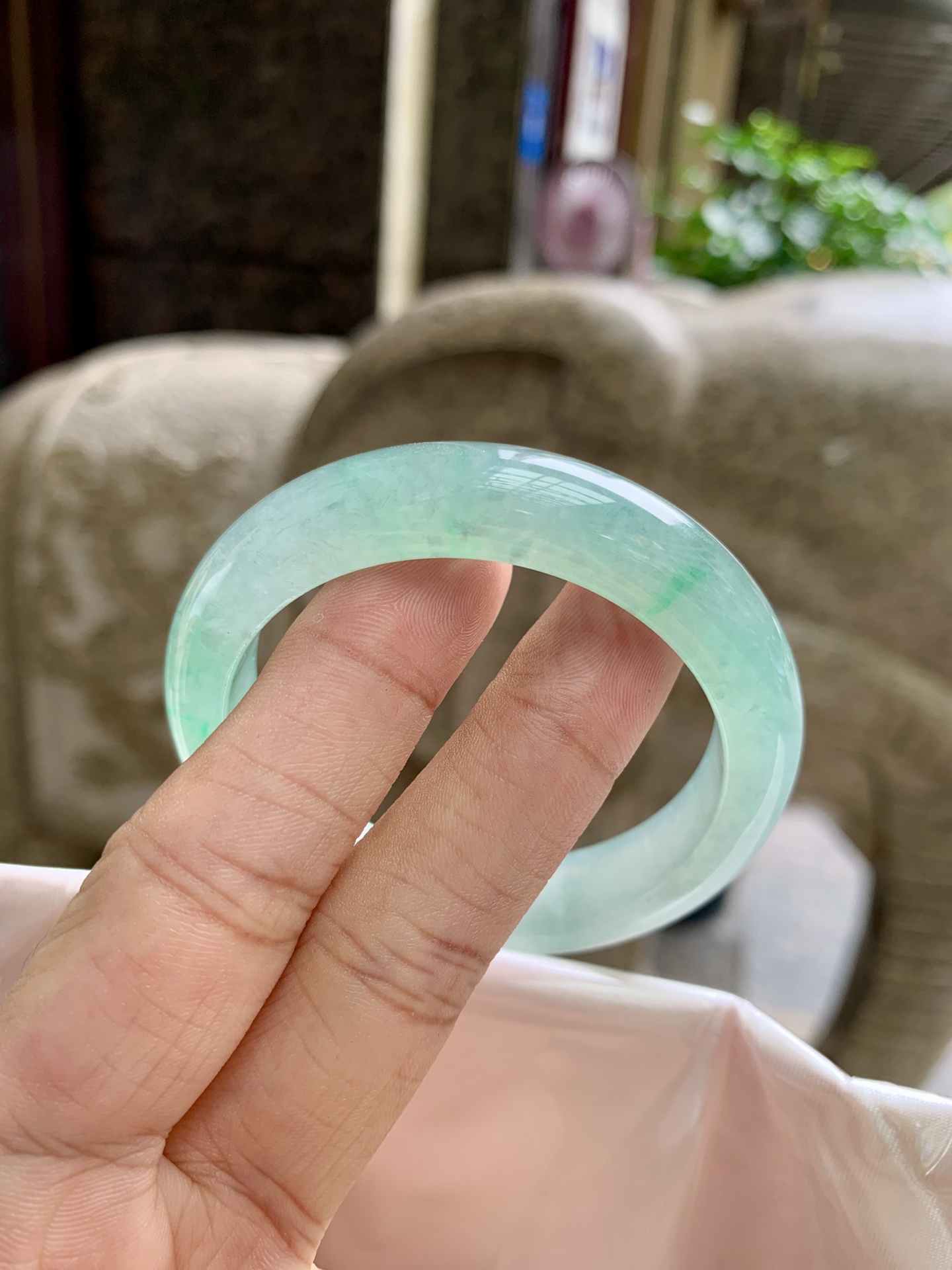 冰飘绿花正圈,0828-N1437,打灯细纹，不影响