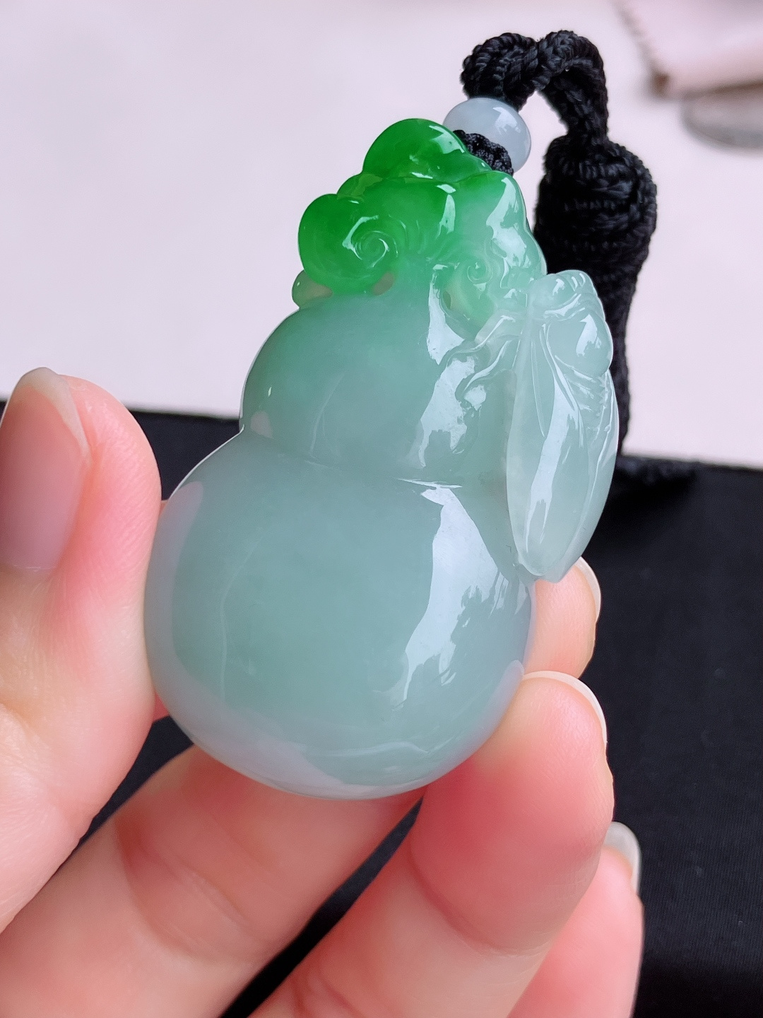 冰飘绿大葫芦，饱满大气，尺寸53/29.6/11.6/自然光实拍