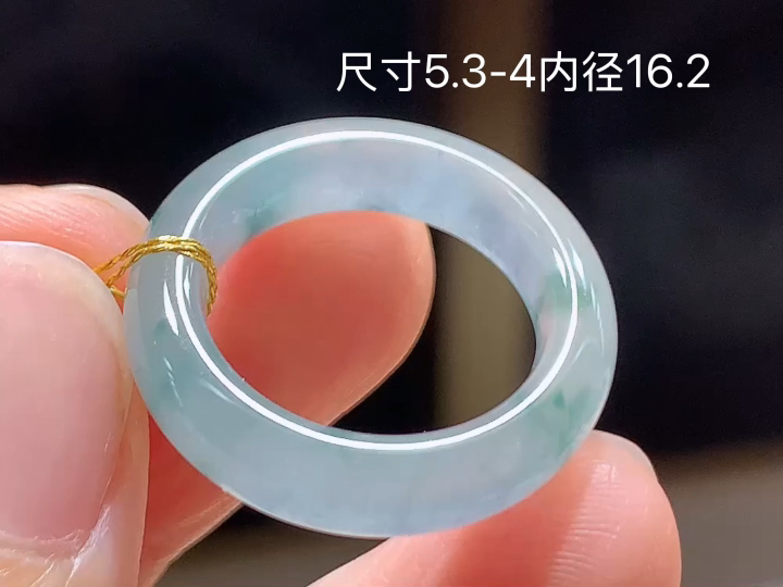 冰飘花戒圈,无裂,尺寸5.3-4
