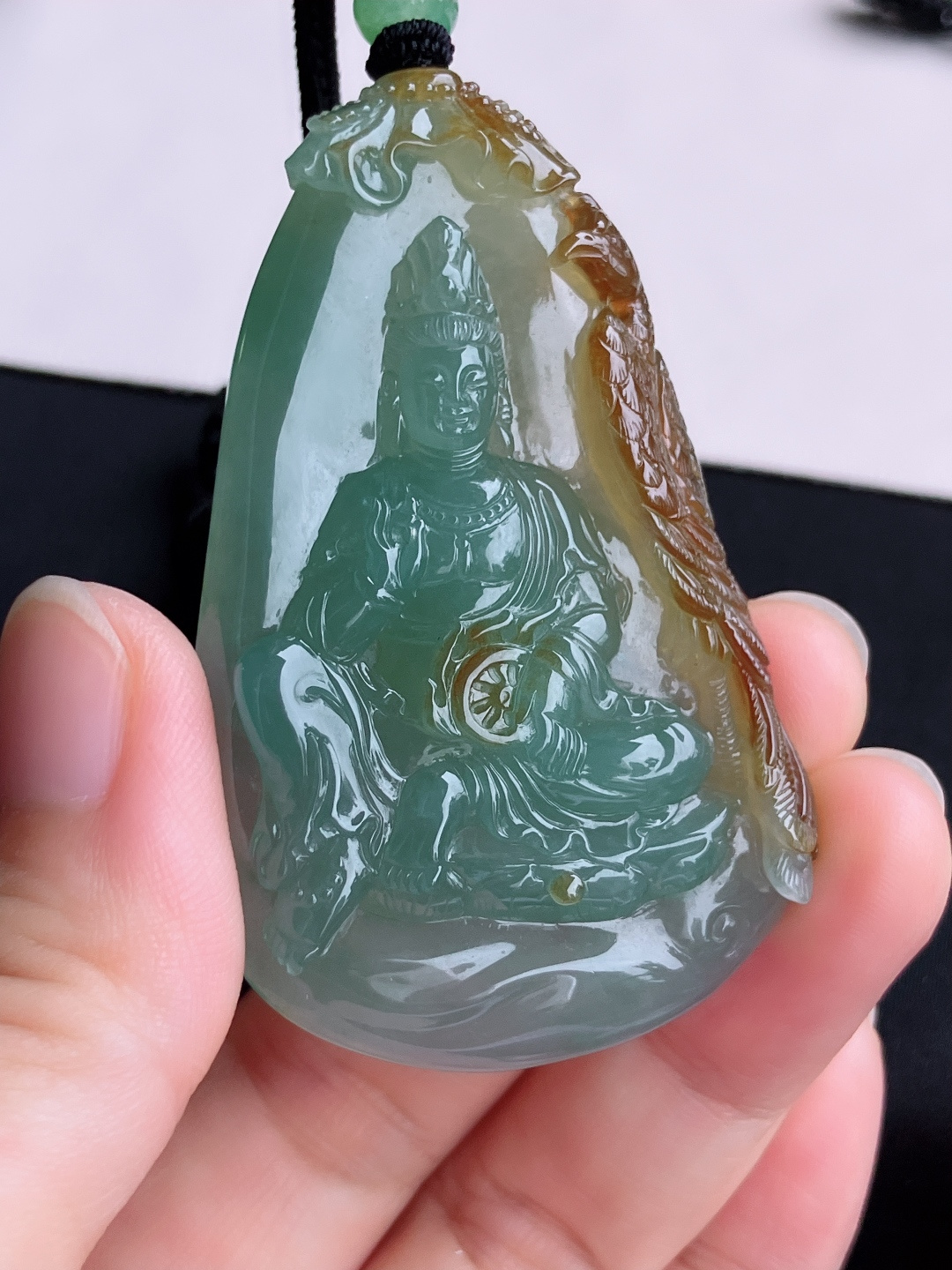 双彩凤凰观音，晶莹剔透，特色，尺寸64/40/8.8/自然光实拍