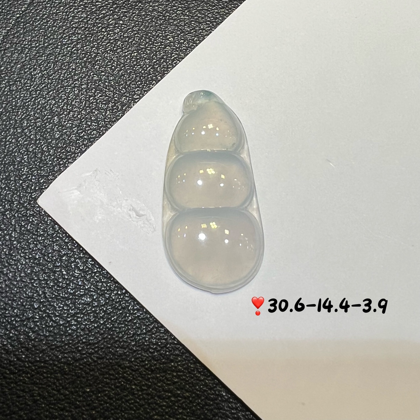 冰种飘点蓝花翡翠豆子吊坠裸石挂件福豆天然A货