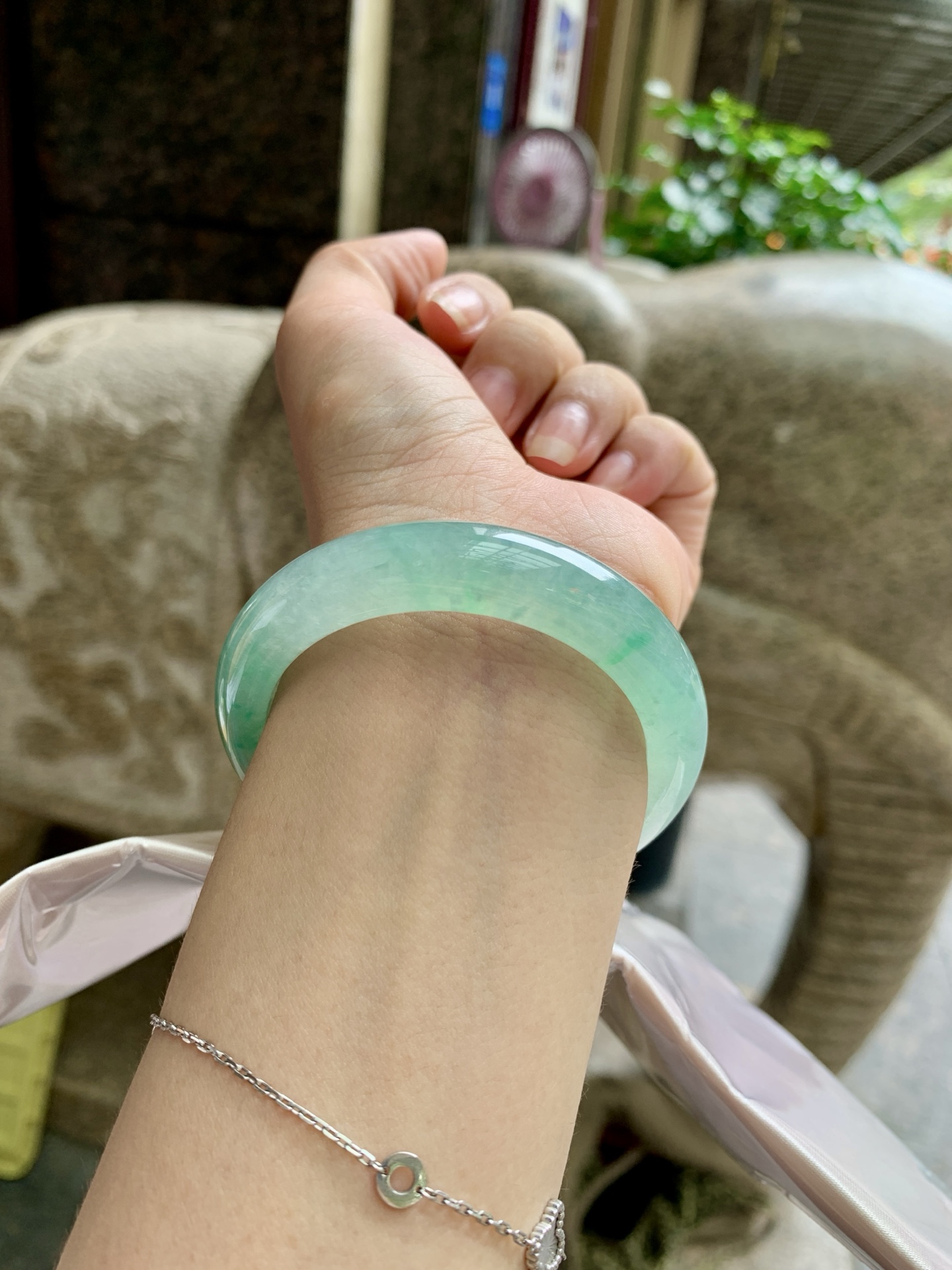 冰飘绿花正圈,0828-N1437,打灯细纹，不影响