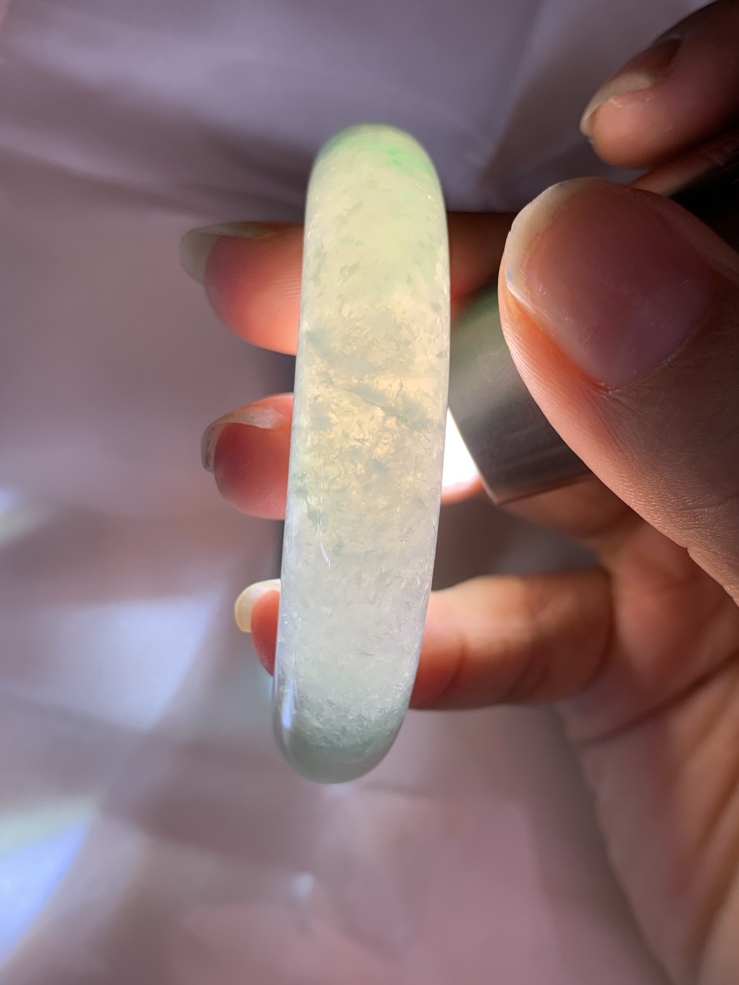 冰飘绿花正圈,0828-N1437,打灯细纹，不影响