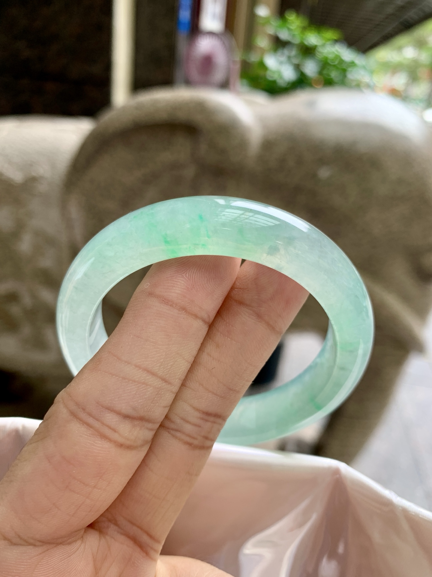 冰飘绿花正圈,0828-N1437,打灯细纹，不影响