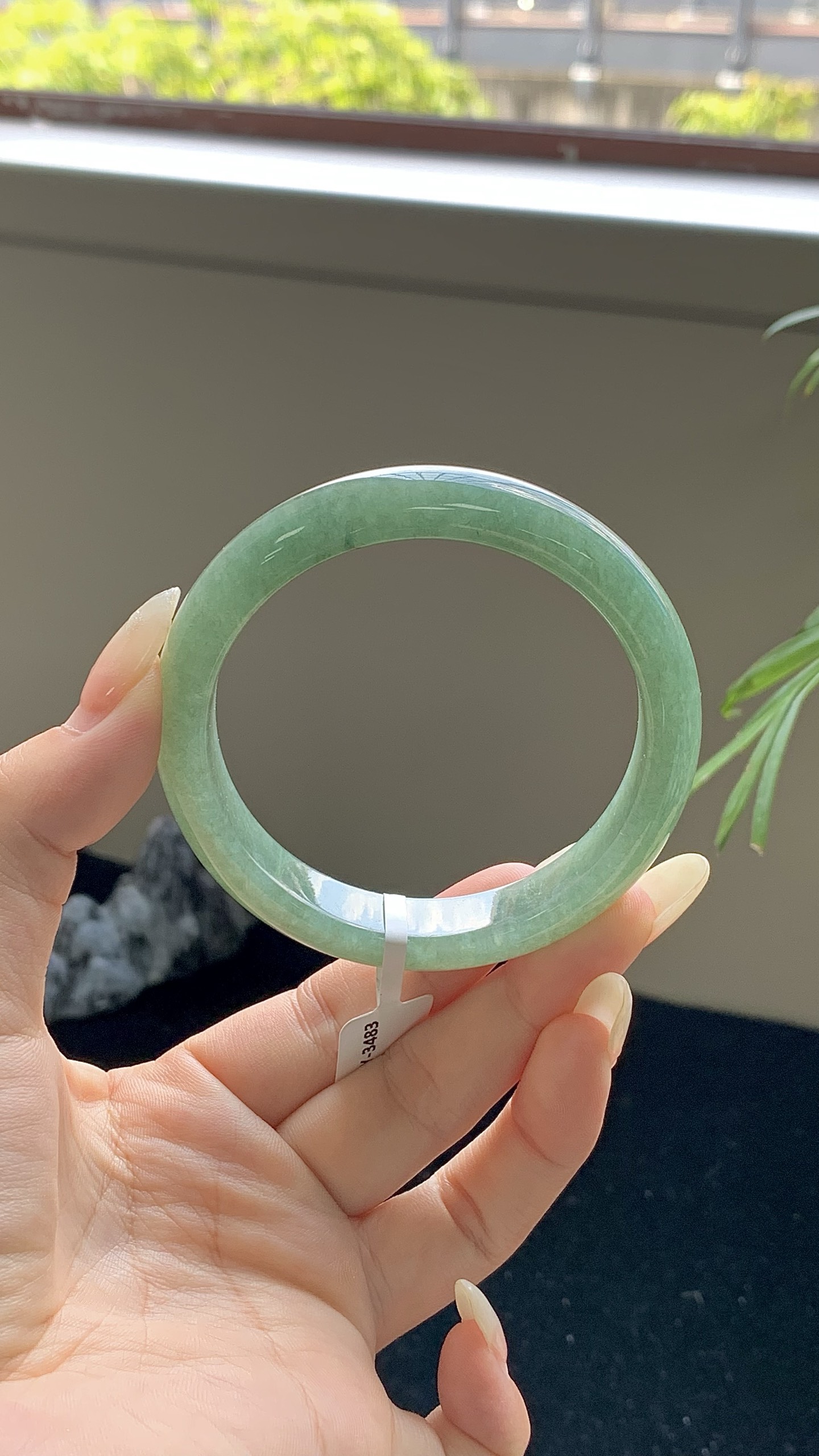 湖水绿正圈成品,尺寸：57-12-7.5