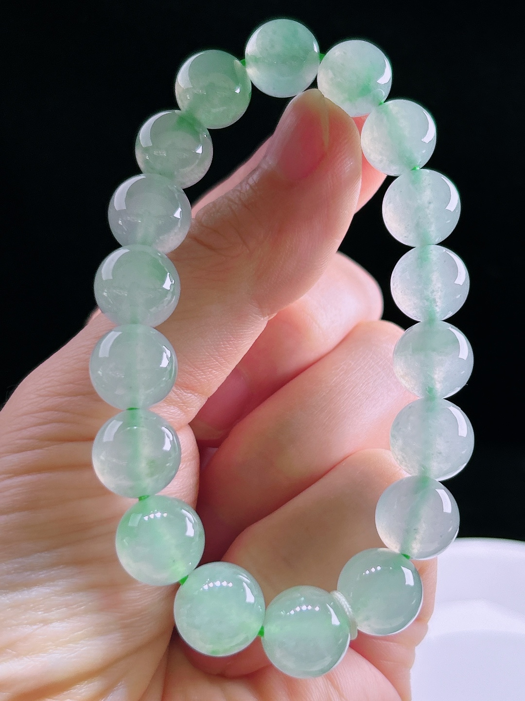 高冰手串，老种起光，细底通透，尺寸：11.3mm0828