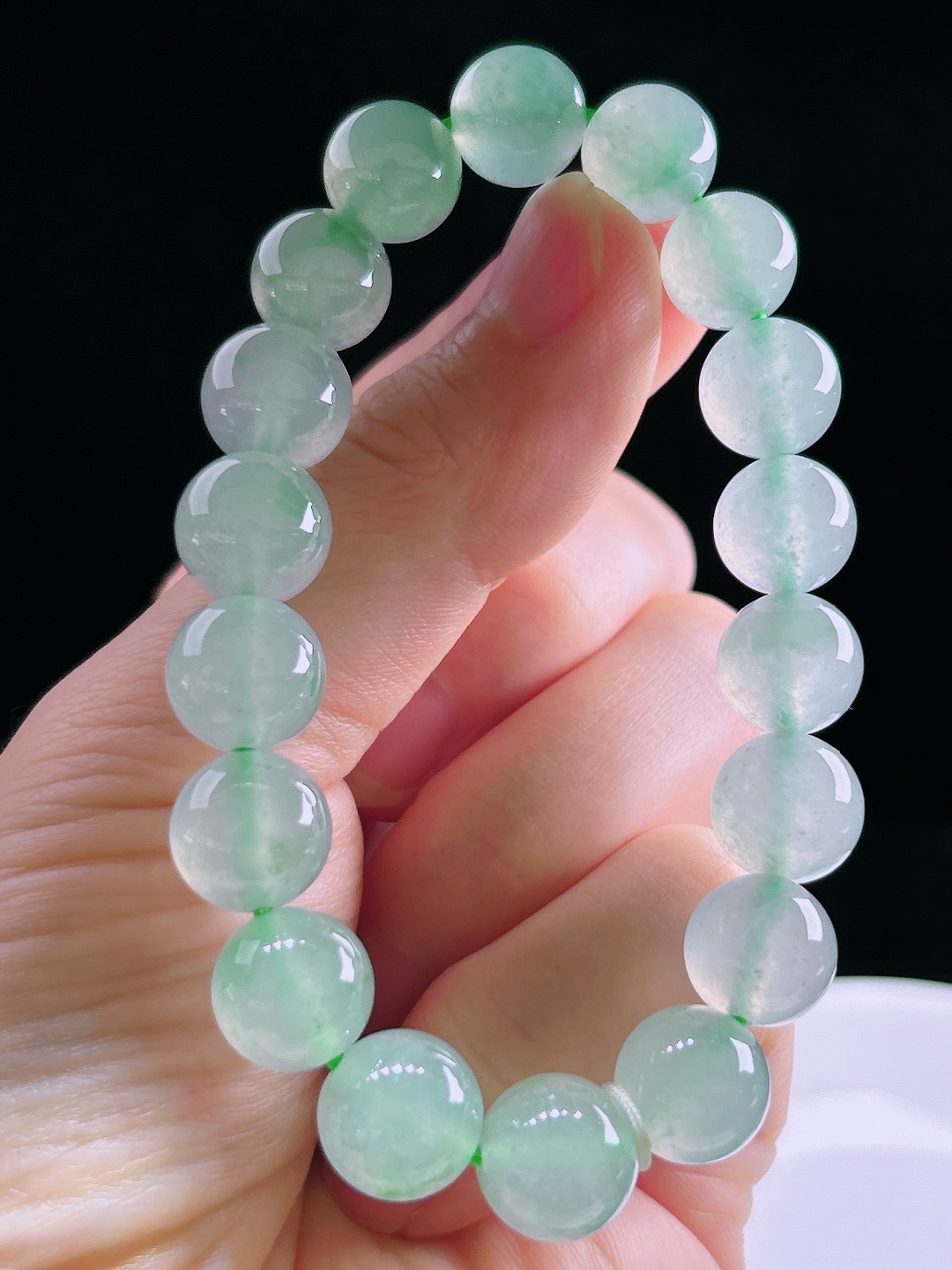 高冰手串，老种起光，细底通透，尺寸：11.3mm0828