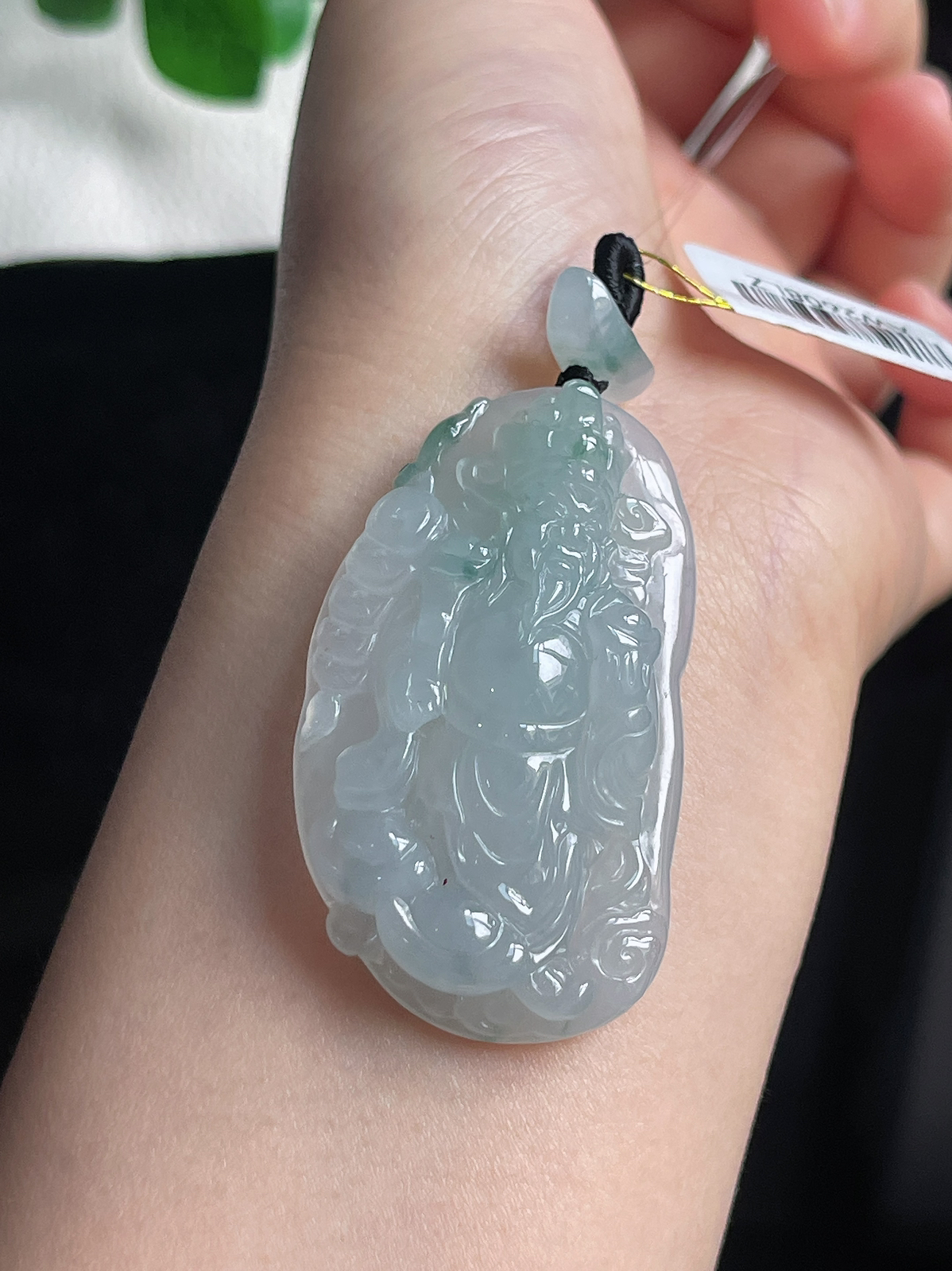 翡翠冰糯种财神挂件