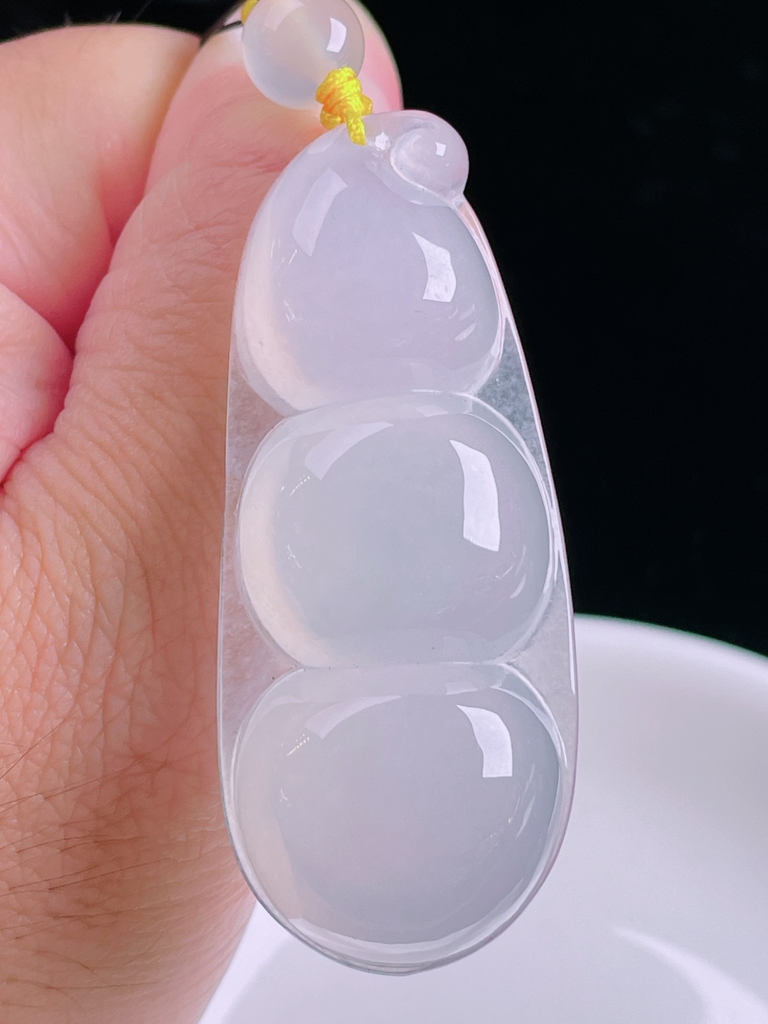 冰种大豆子福豆，老种起光，细底通透，尺寸：55/23.6/11.3mm0829