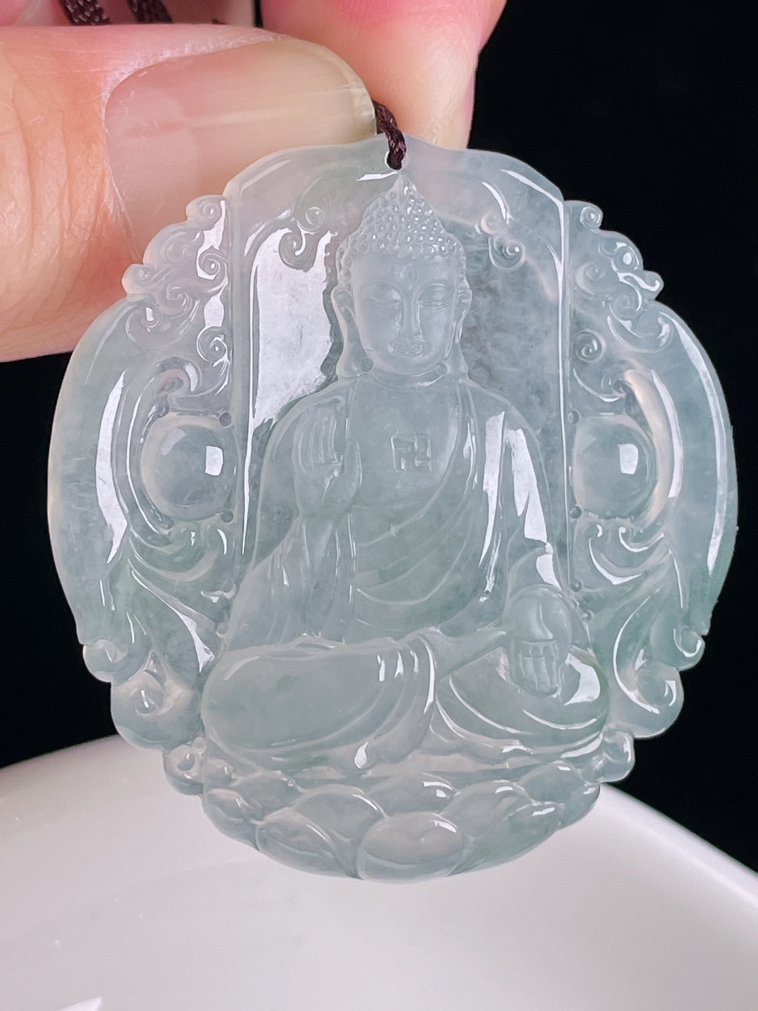 大日如来阿弥陀佛，老种起光，细底通透，尺寸：47.8/44.3/6mm0829
