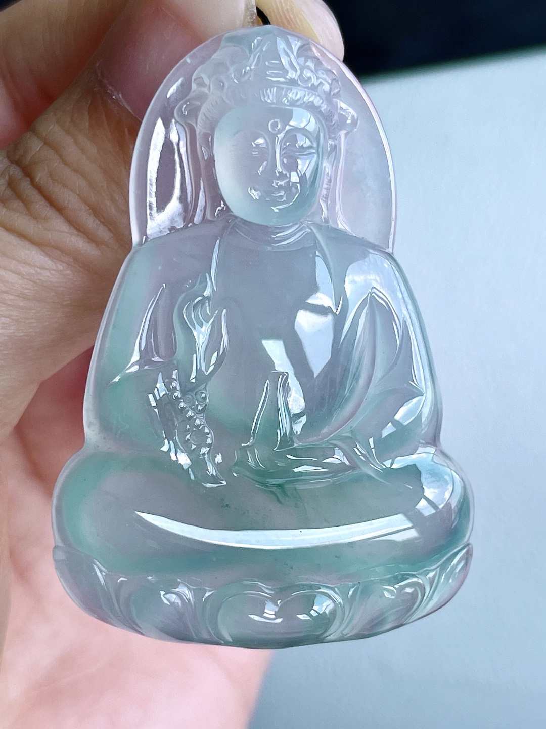 冰飘花观音大素衣观音吊坠,性比高