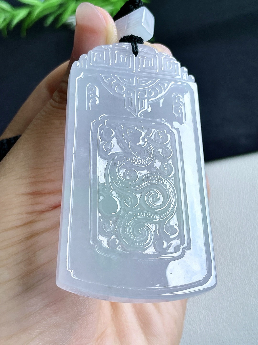 冰春彩仿古龙牌仿古牌吊坠,缅料,无裂,性比高,尺寸68.3-37.6-6.6,重量49.7克