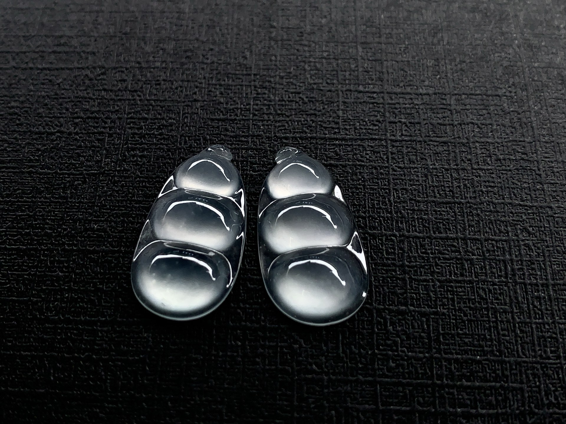 ️ 冰种福豆一对，尺寸：22.2×10.8×3.5/22.4×12×3.6