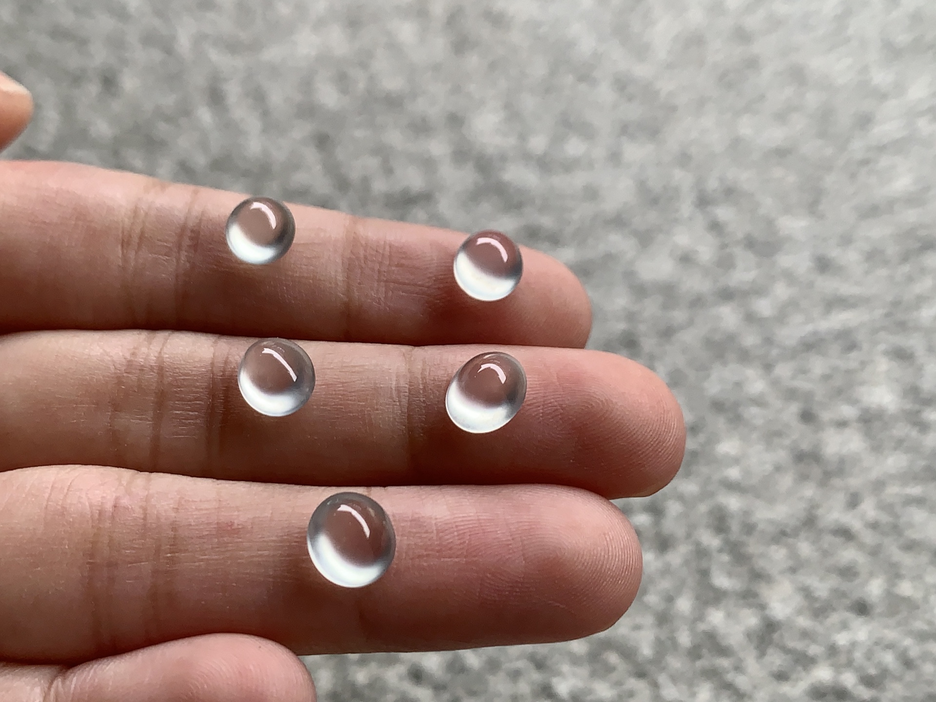 冰种蛋面一套，尺寸：6.5×5.7×3.8 / 6.2×5.6×3.8