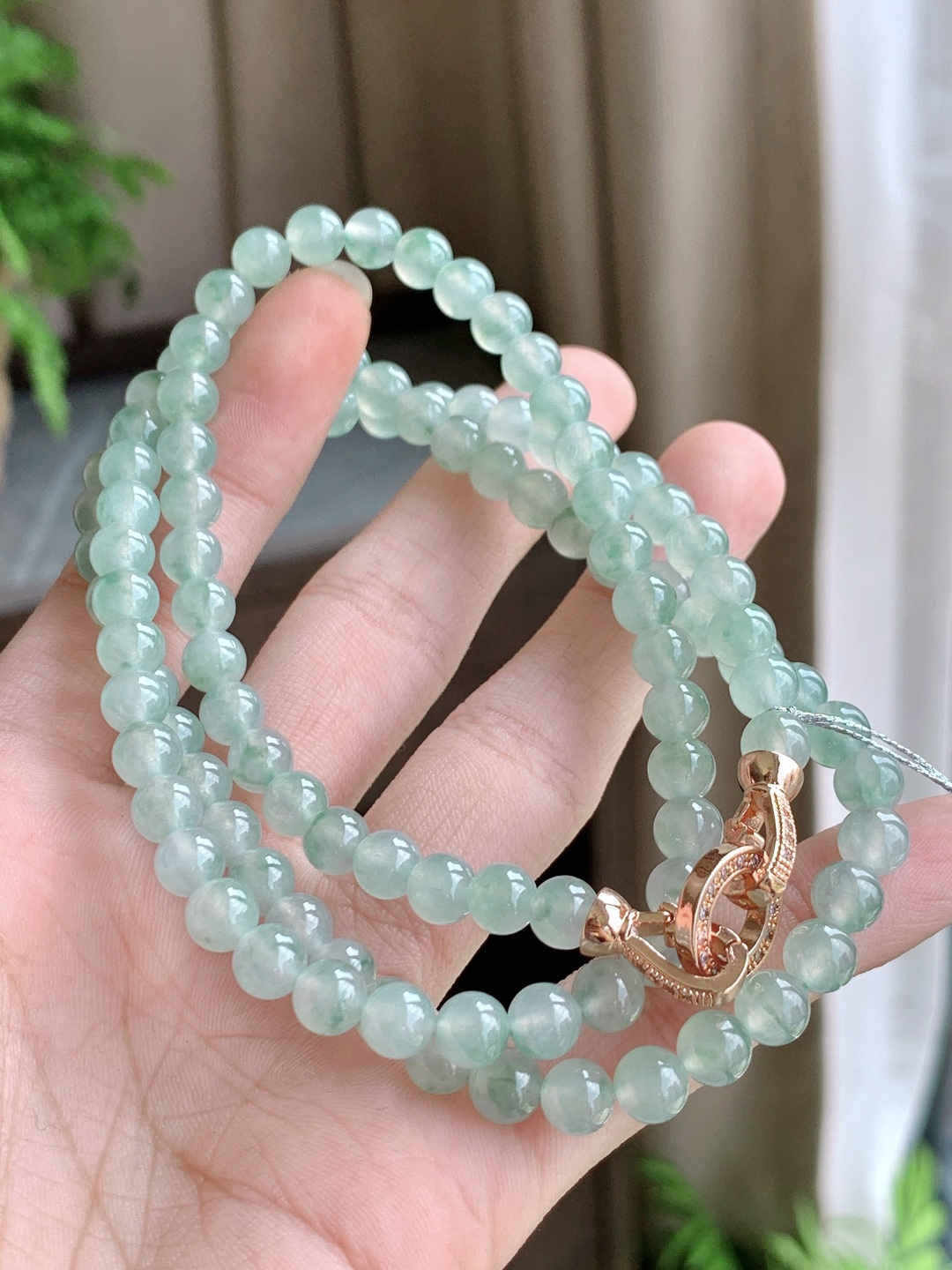 珠子冰晴水珠链圆珠子珠链,说明性比高,尺寸5.8mm，33cm,重量42.6克