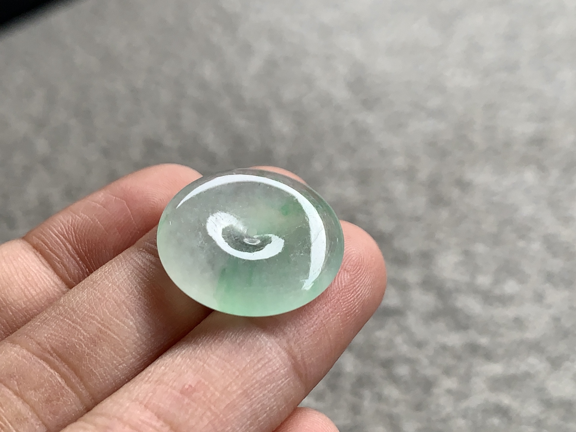 绿平安扣,尺寸：19.2×3.7