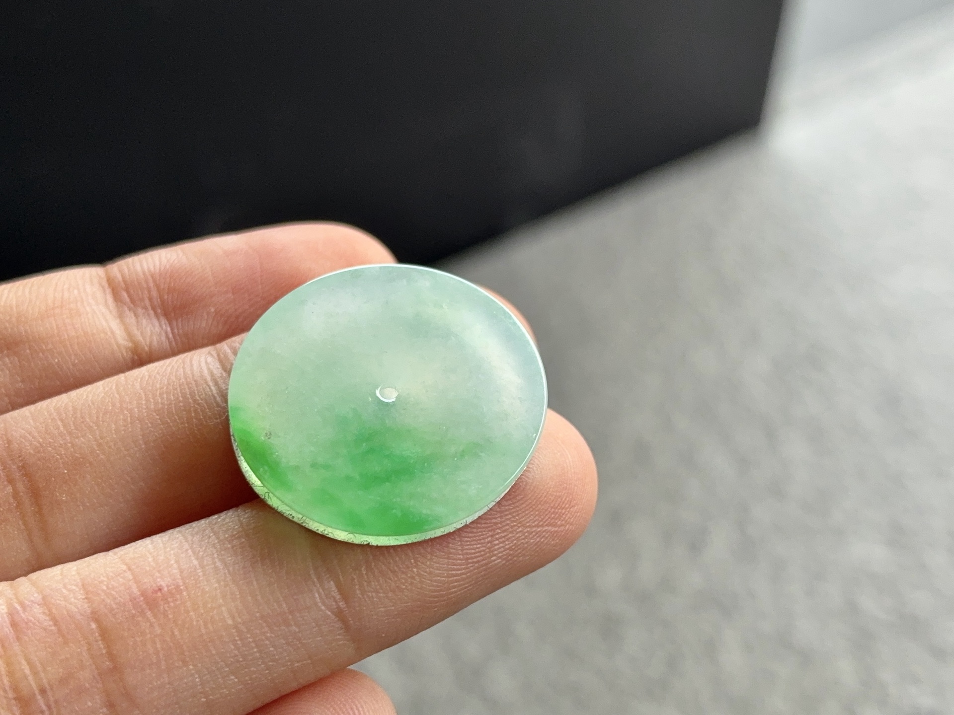 飘绿平安扣，尺寸：20.8×3.8