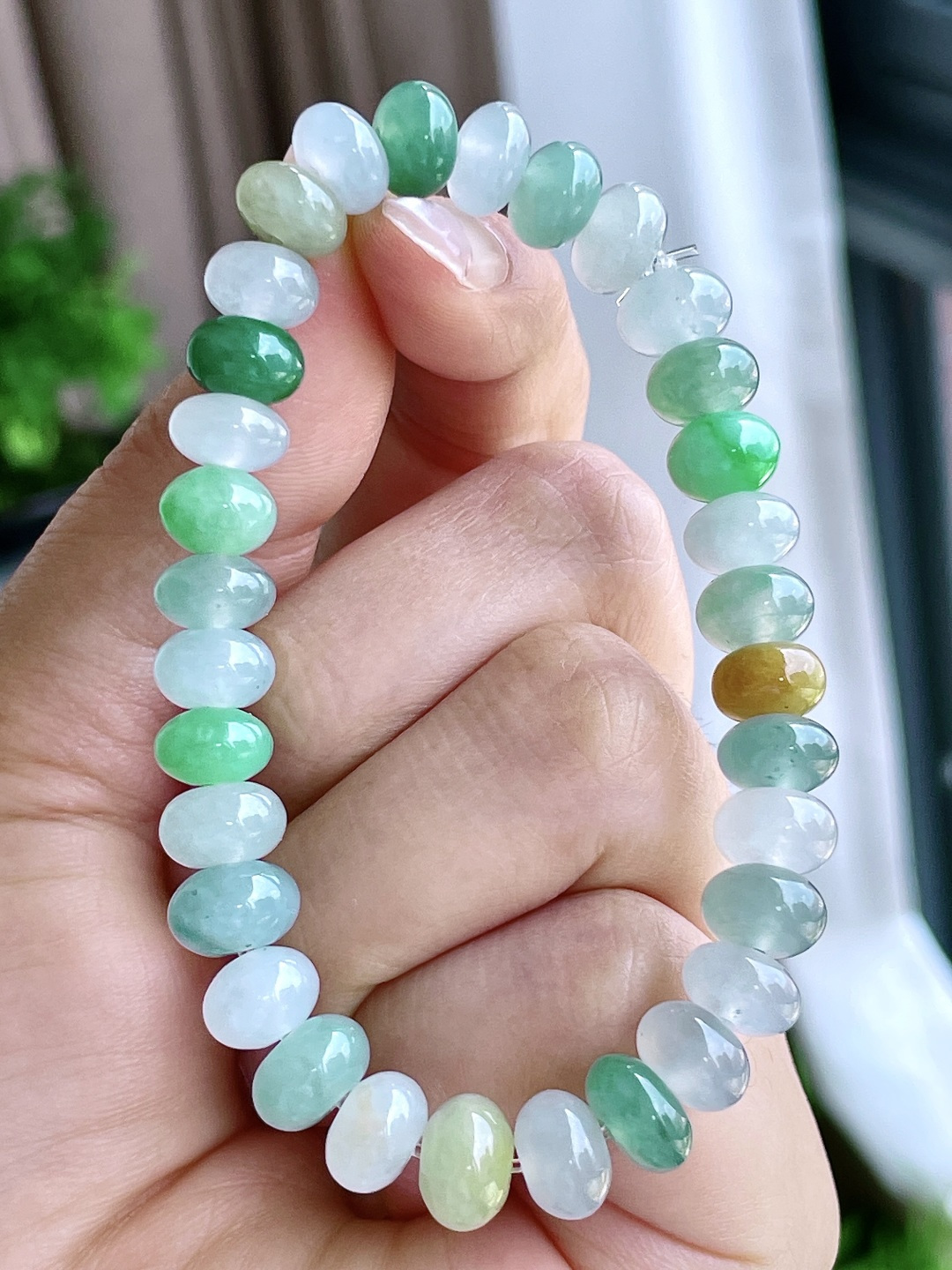 冰多宝手串算盘珠珠子手串,性比高,尺寸8.7-5.4mm,重量28.2克
