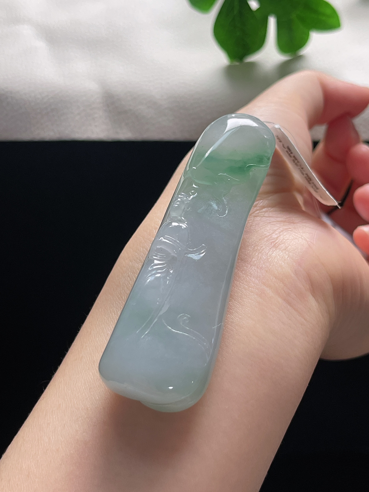 翡翠冰糯种飘花挂件