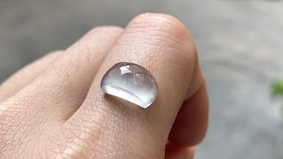 玻璃种雪花棉马鞍,完整
