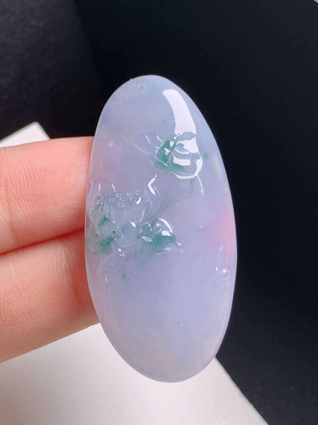 冰粉紫荷花牌，飘绿雅致，清雅温婉