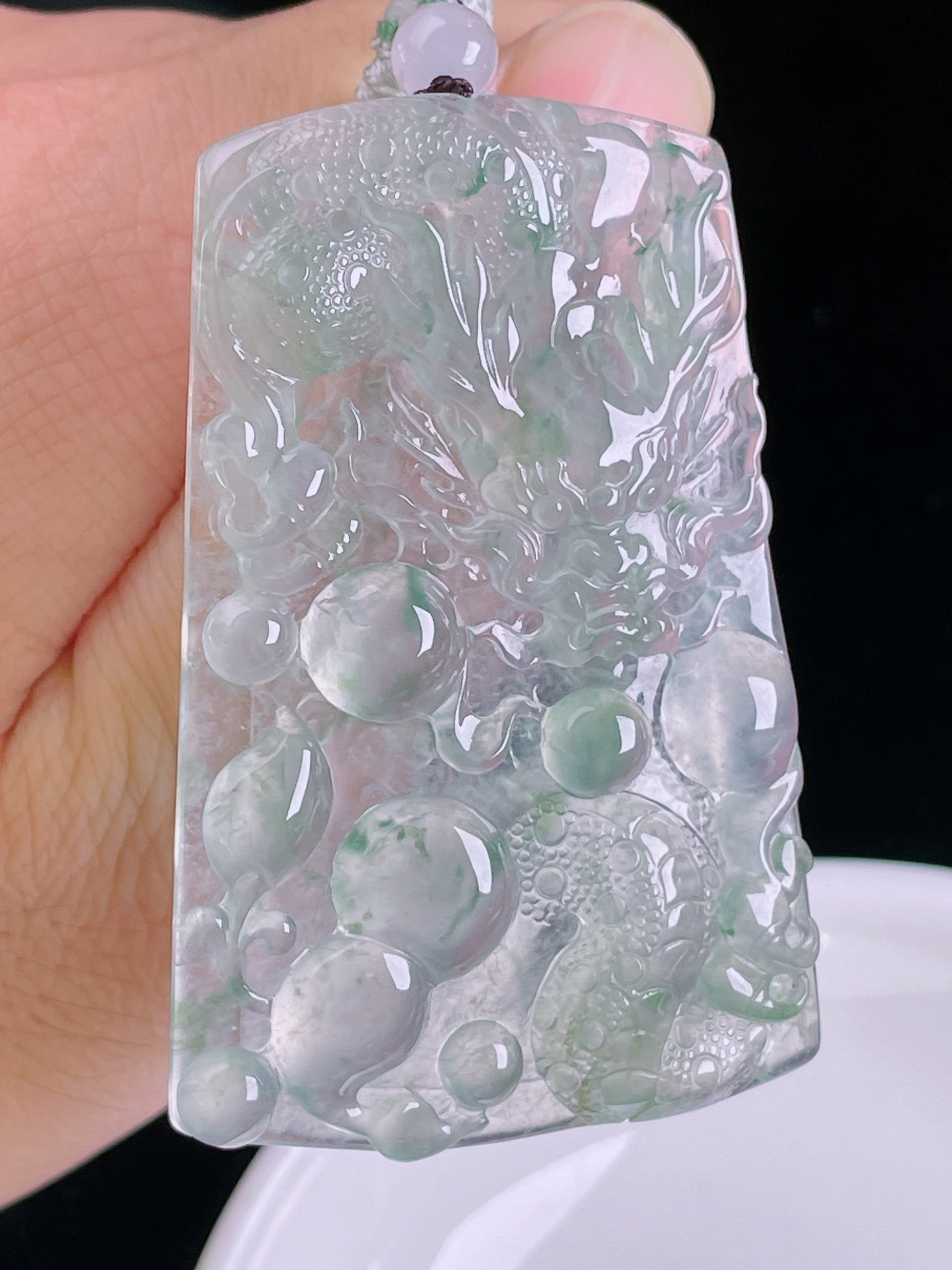 ️高冰龙牌，老种起光，细底通透，尺寸：60/39.6/5.6mm0829